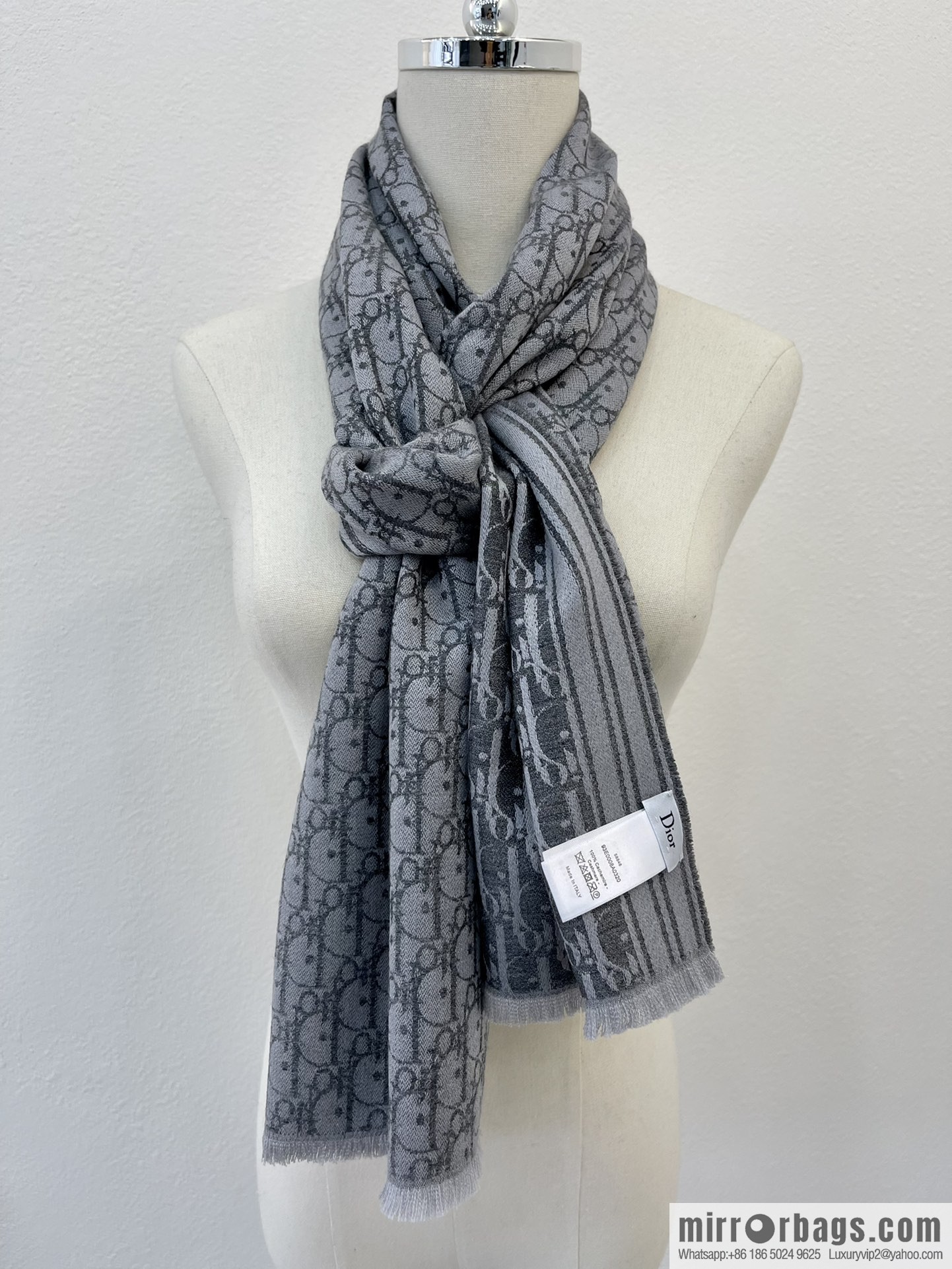 Dior Oblique Printed Men's Cashmere Scarf 93E0008A0320_C585