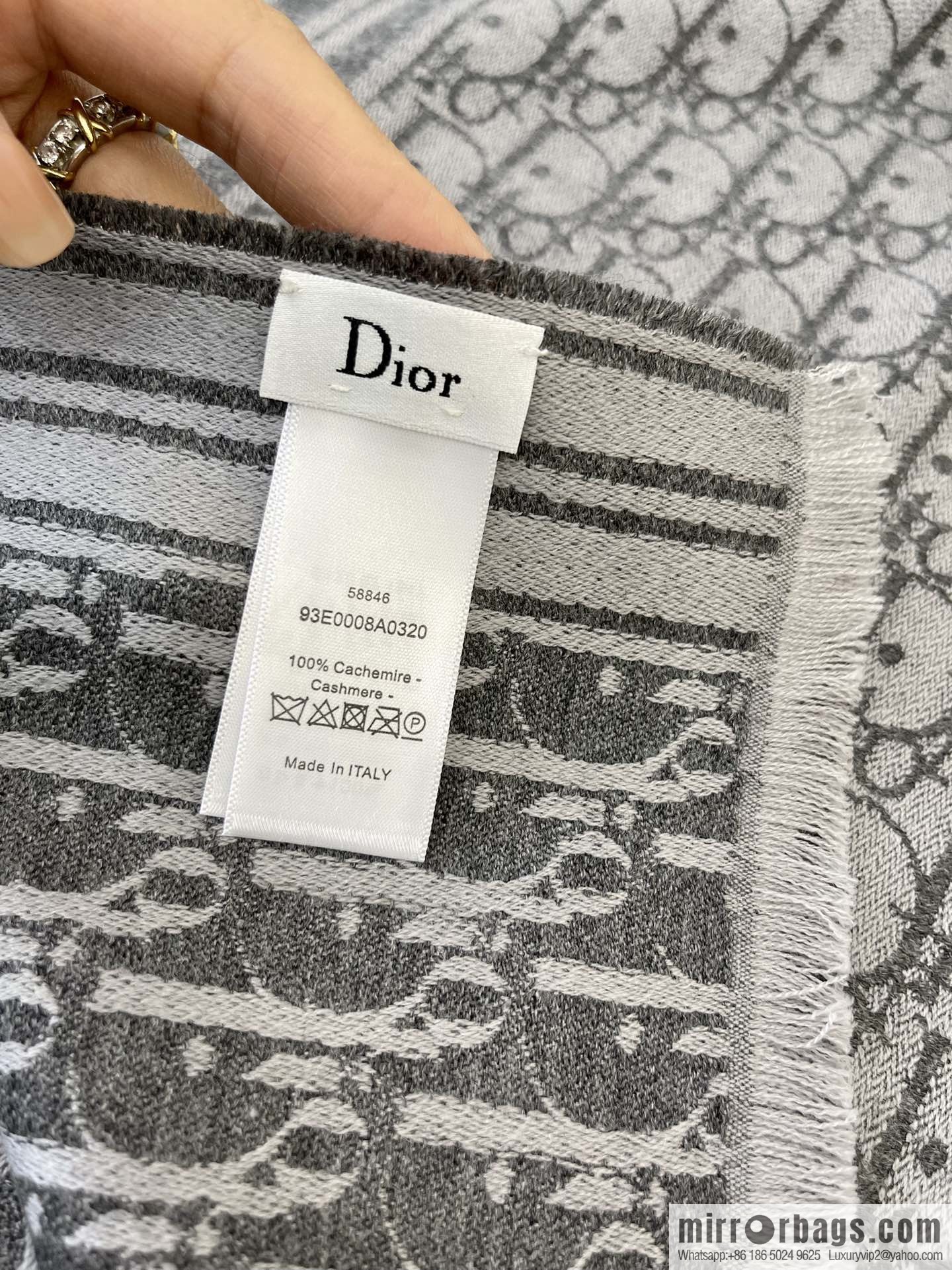 Dior Oblique Printed Men's Cashmere Scarf 93E0008A0320_C585
