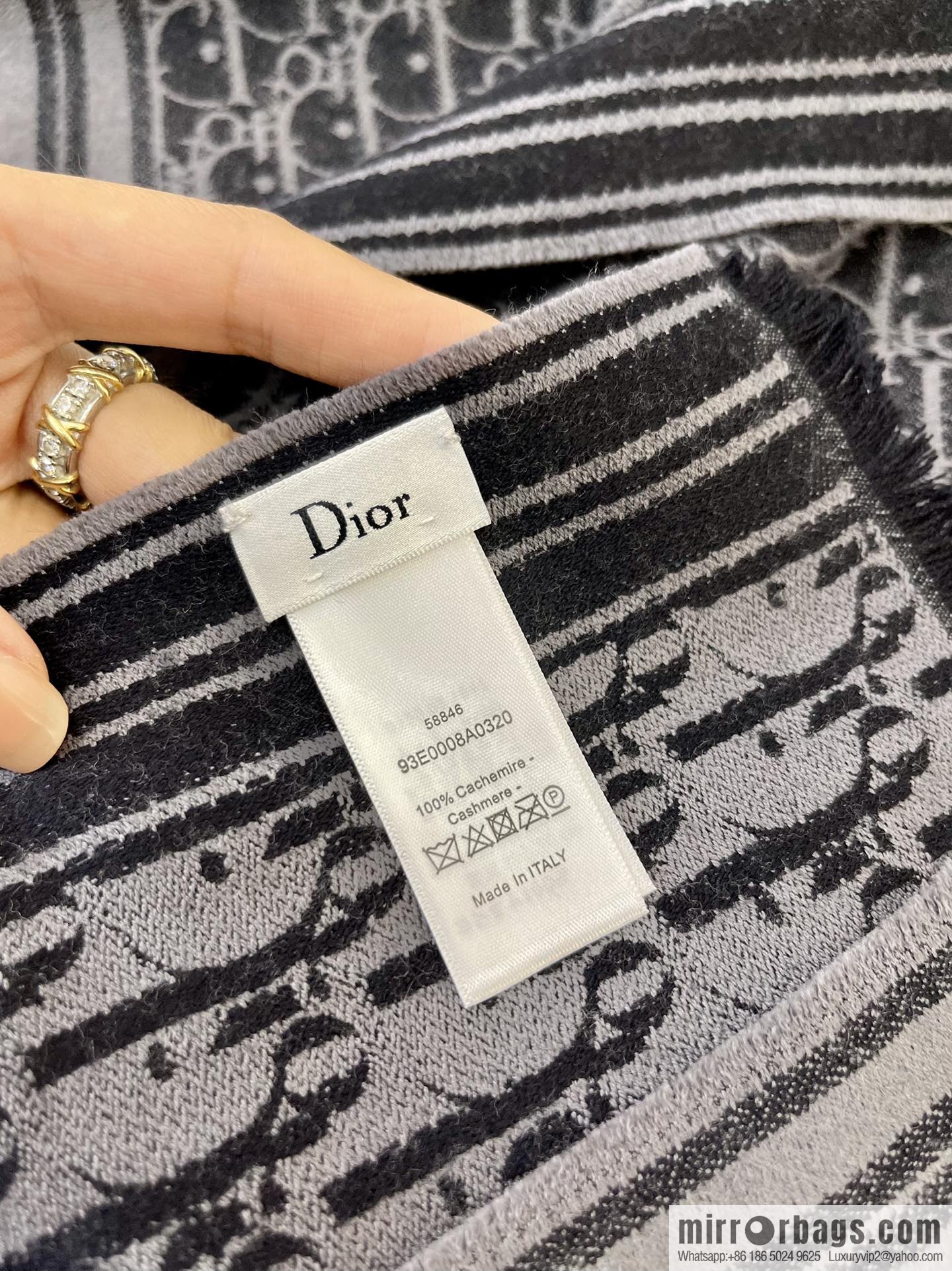 Dior Oblique Printed Men's Cashmere Scarf 93E0008A0320_C585