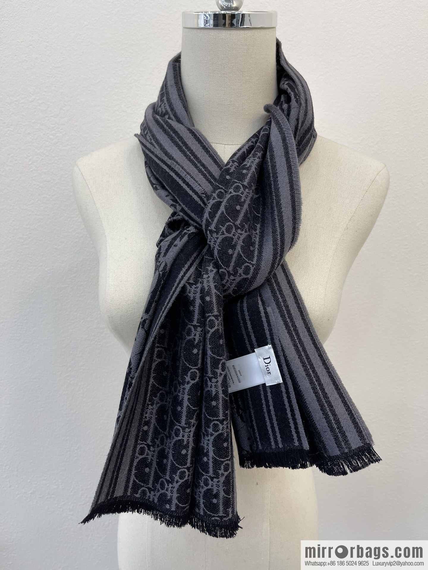 Dior Oblique Printed Men's Cashmere Scarf 93E0008A0320_C585