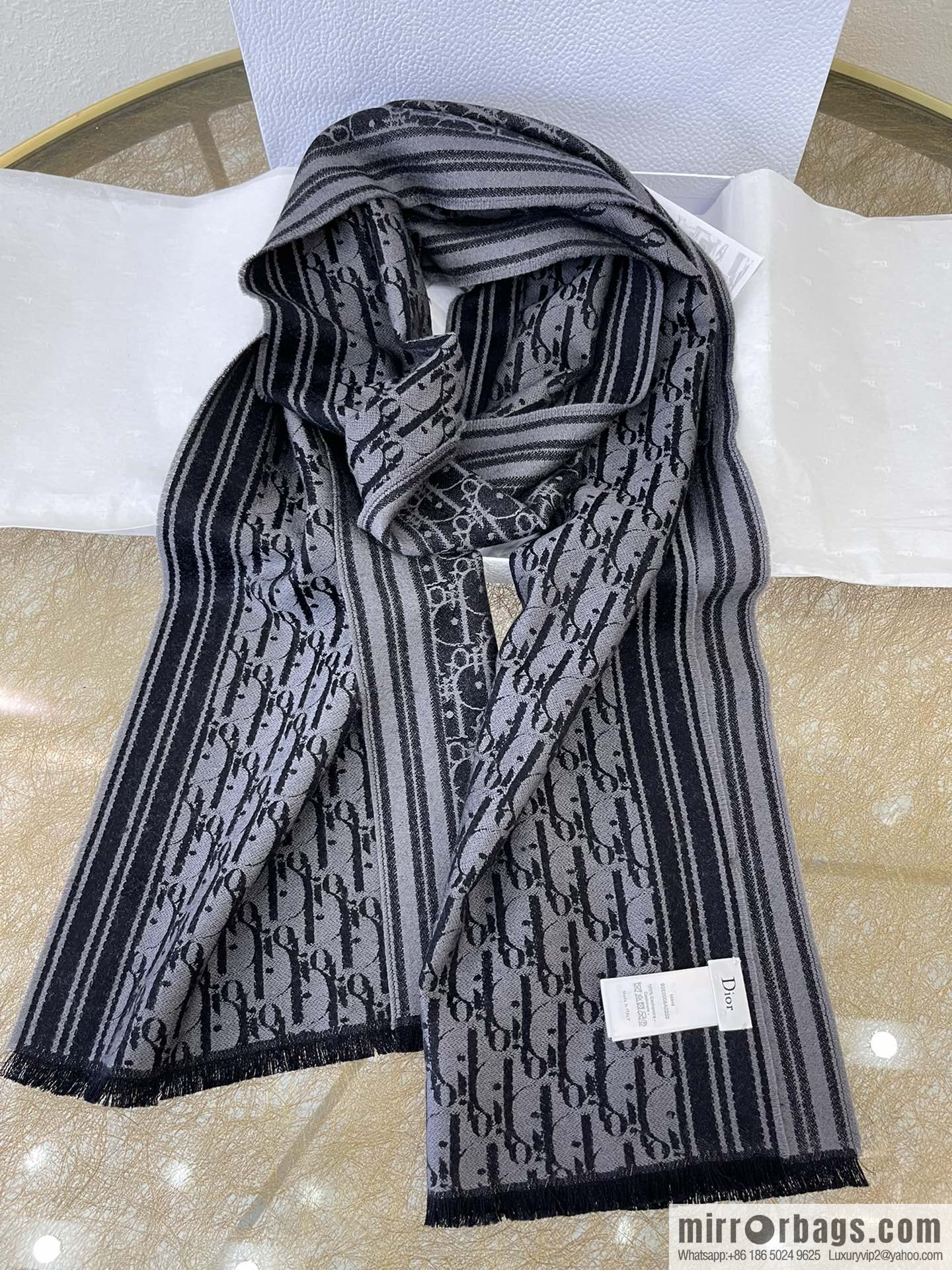 Dior Oblique Printed Men's Cashmere Scarf 93E0008A0320_C585