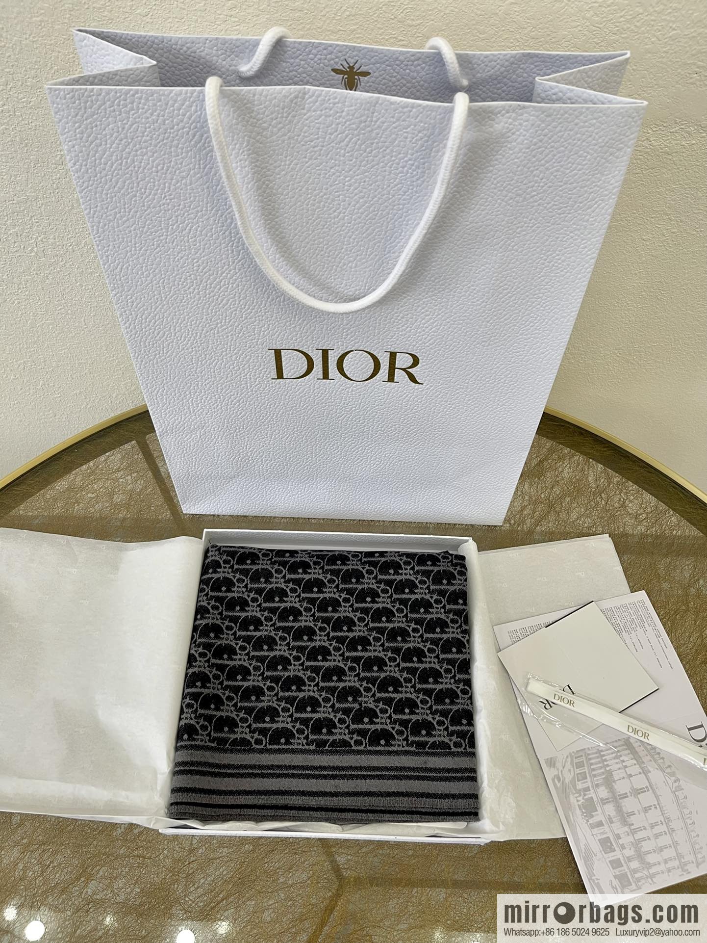 Dior Oblique Printed Men's Cashmere Scarf 93E0008A0320_C585