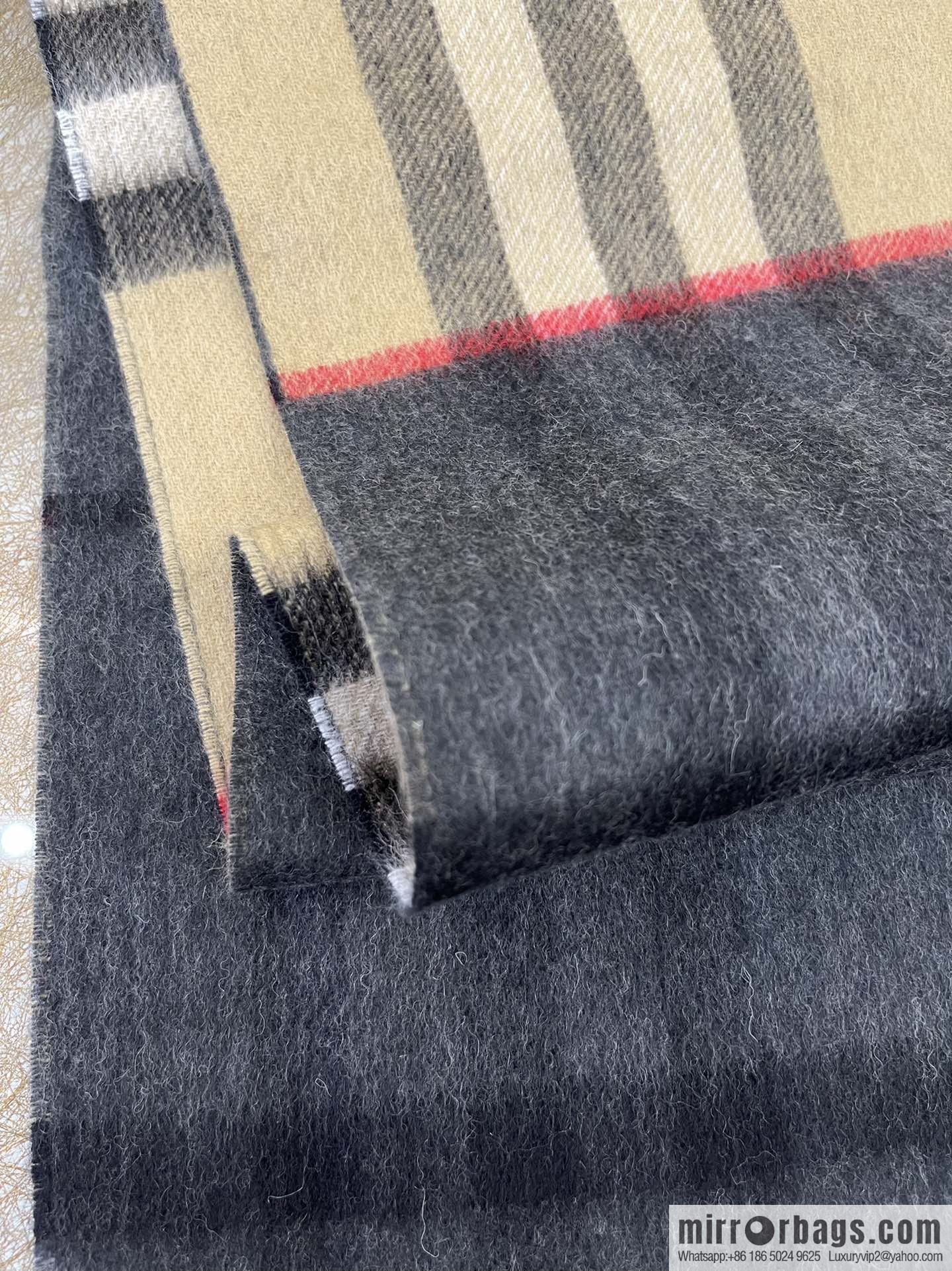 Burberry two-tone contrast checked cashmere scarf