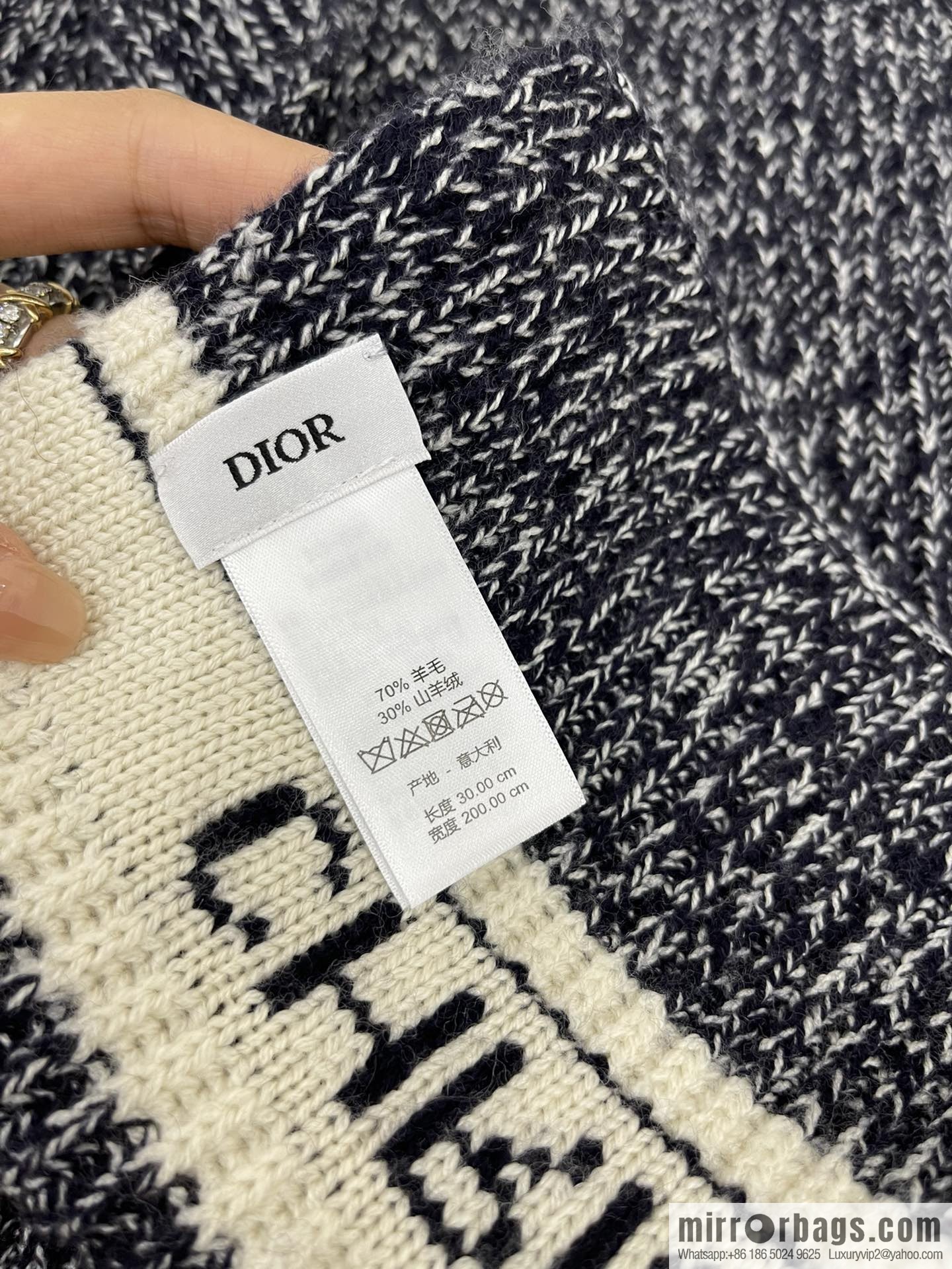 (Set) Dior Navy Blue • D-White Scarf 05DWI314I007_C540