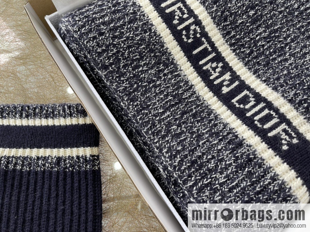 (Set) Dior Navy Blue • D-White Scarf 05DWI314I007_C540