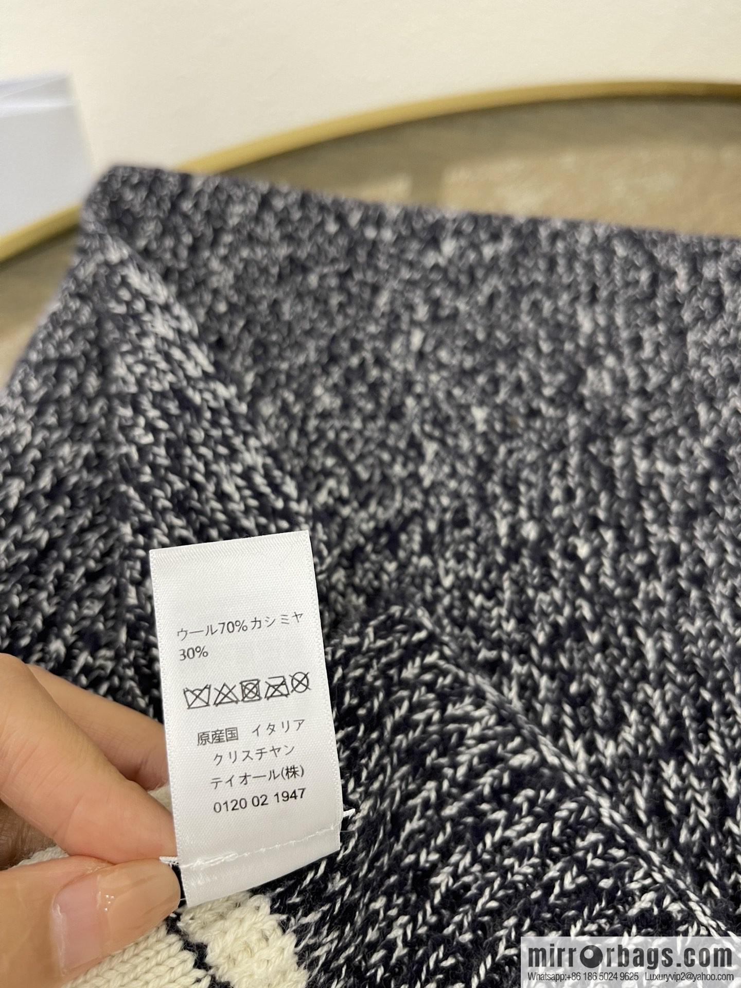 (Set) Dior Navy Blue • D-White Scarf 05DWI314I007_C540