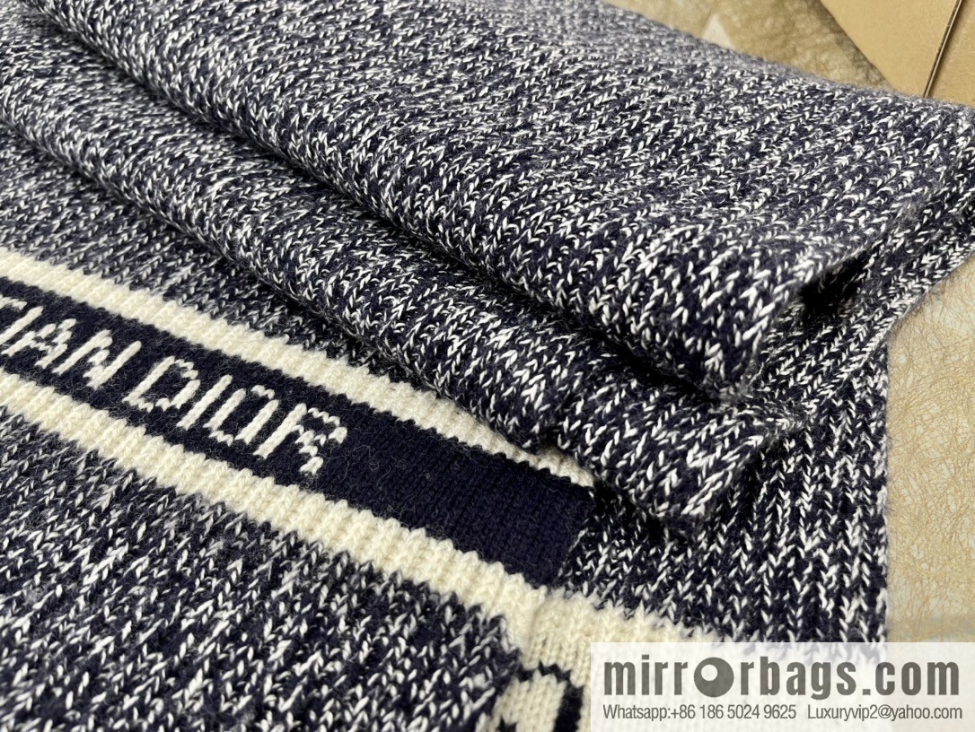 (Set) Dior Navy Blue • D-White Scarf 05DWI314I007_C540