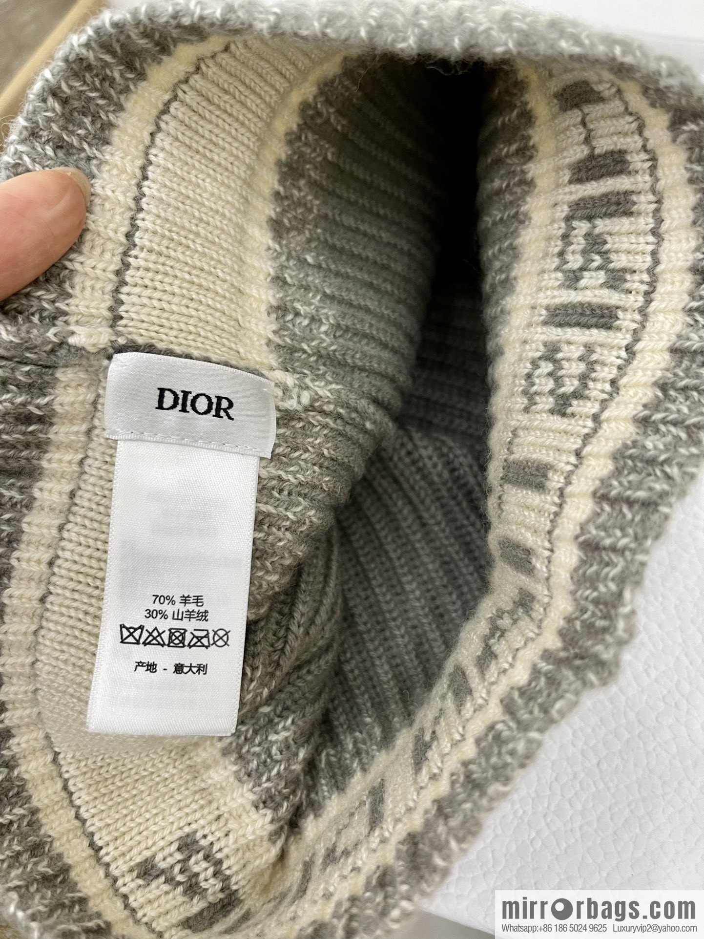 (Set) Dior Rock Grey • D-White Scarf 05DWI314I007_C540