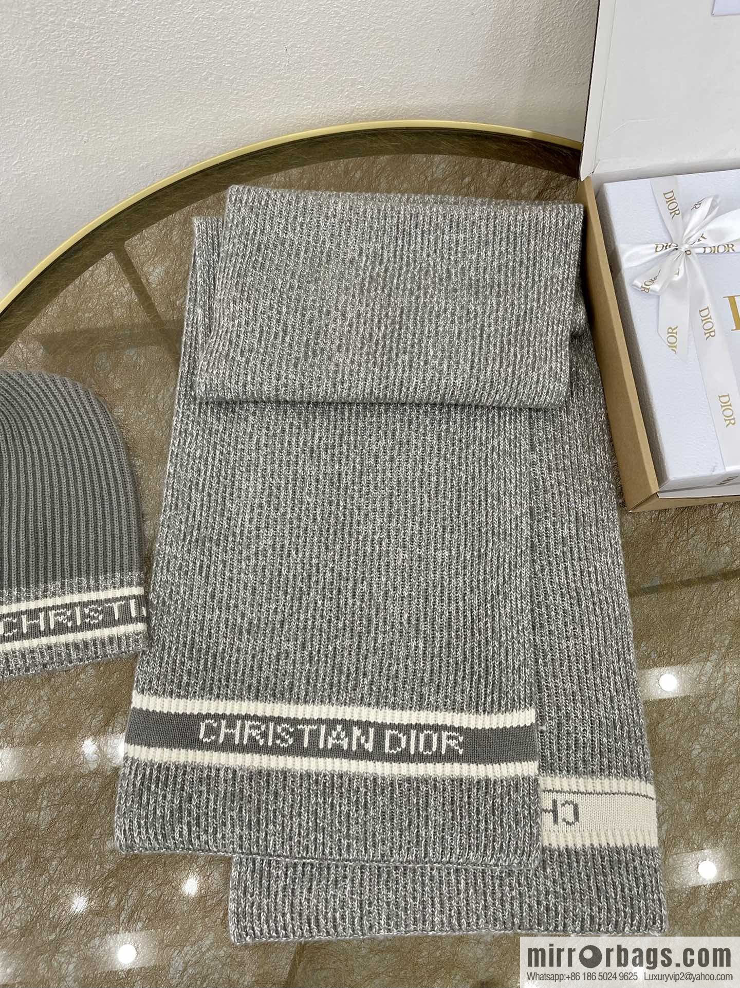(Set) Dior Rock Grey • D-White Scarf 05DWI314I007_C540