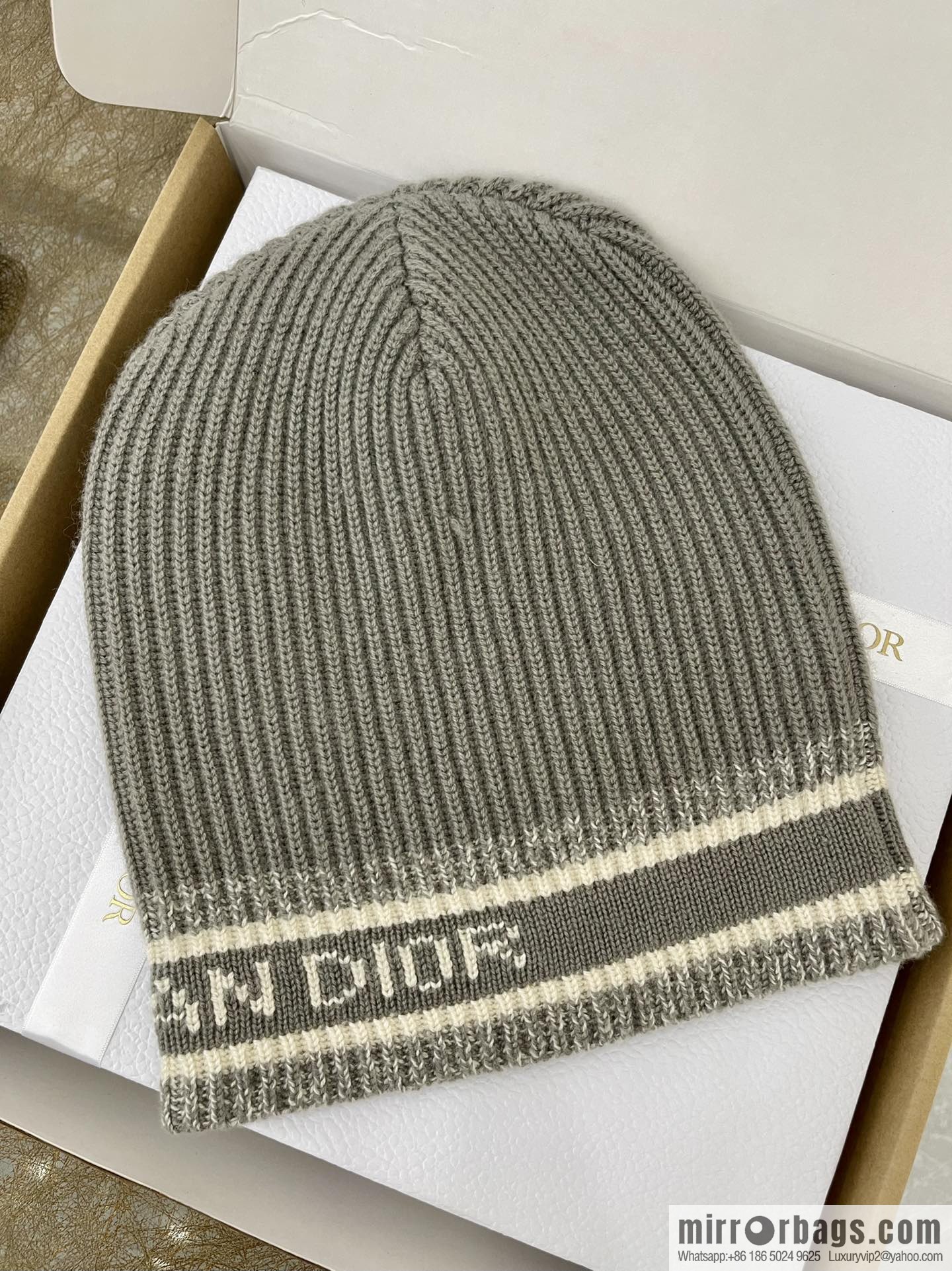 (Set) Dior Rock Grey • D-White Scarf 05DWI314I007_C540