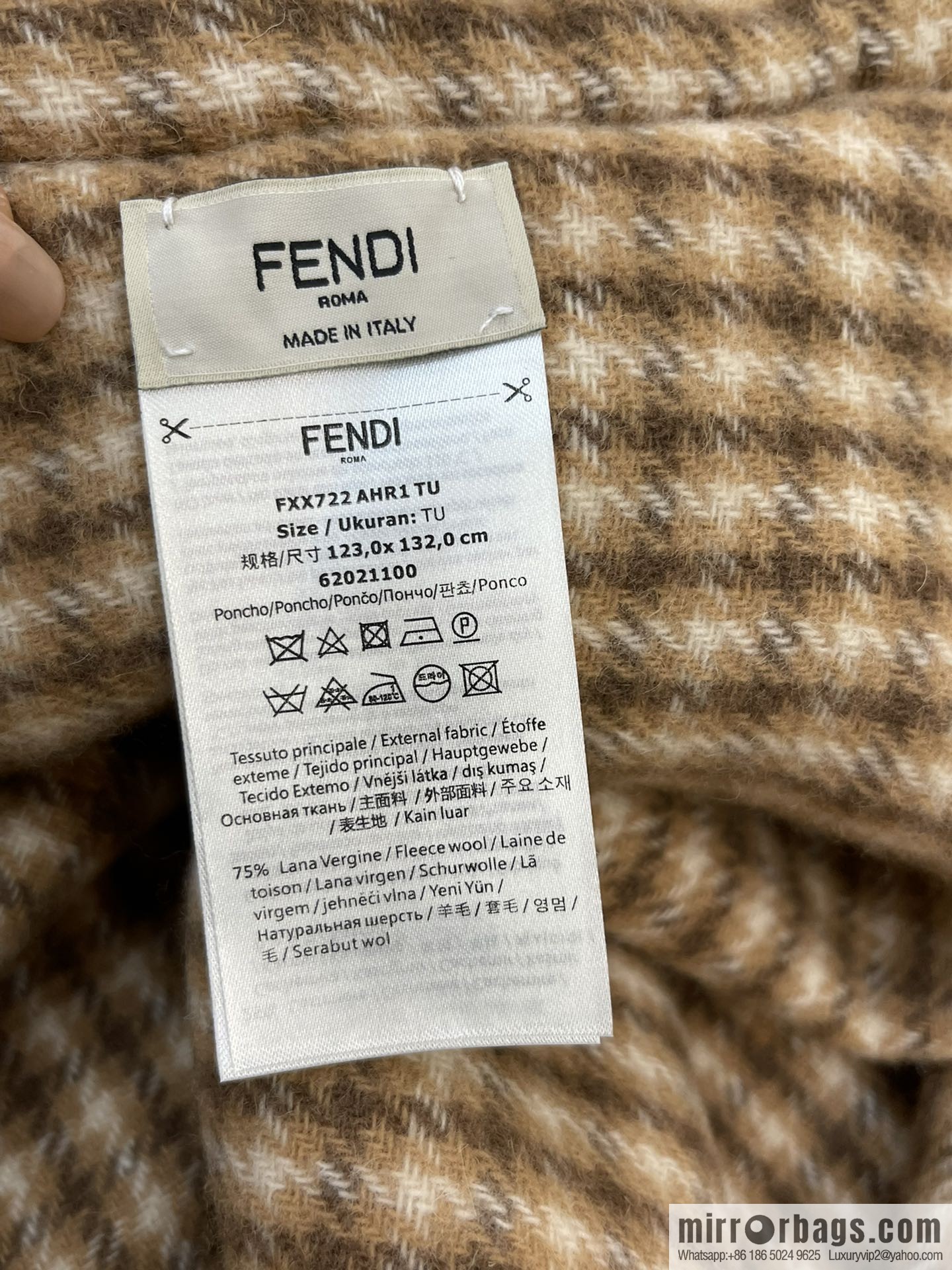 Fendi cream wool and cashmere cape FXX722AHR1F0QF7