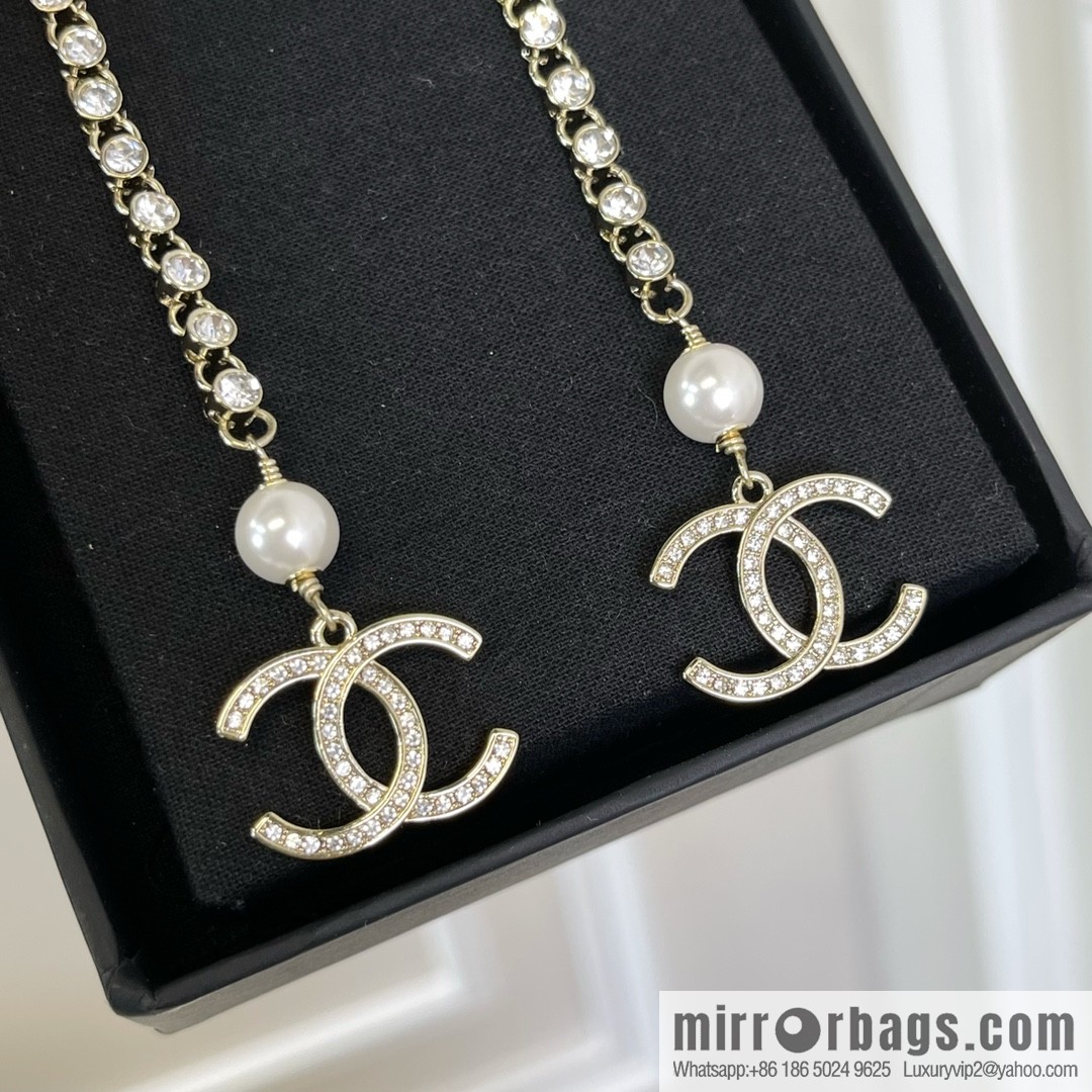 New ☑️ Chanel double c pearl stud earrings