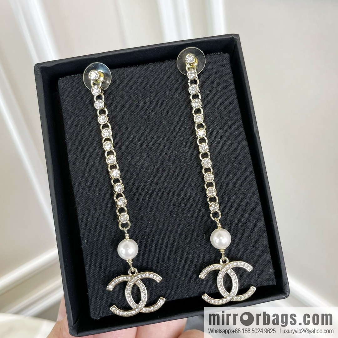 New ☑️ Chanel double c pearl stud earrings