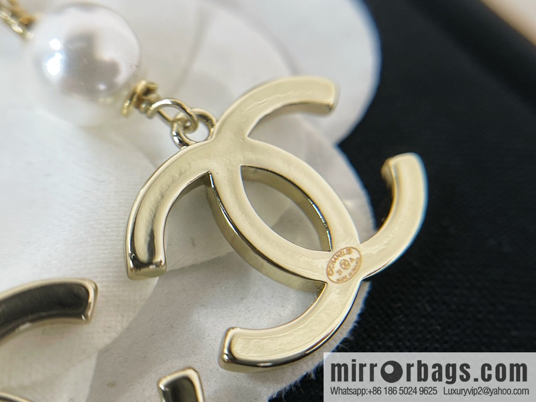 New ☑️ Chanel double c pearl stud earrings