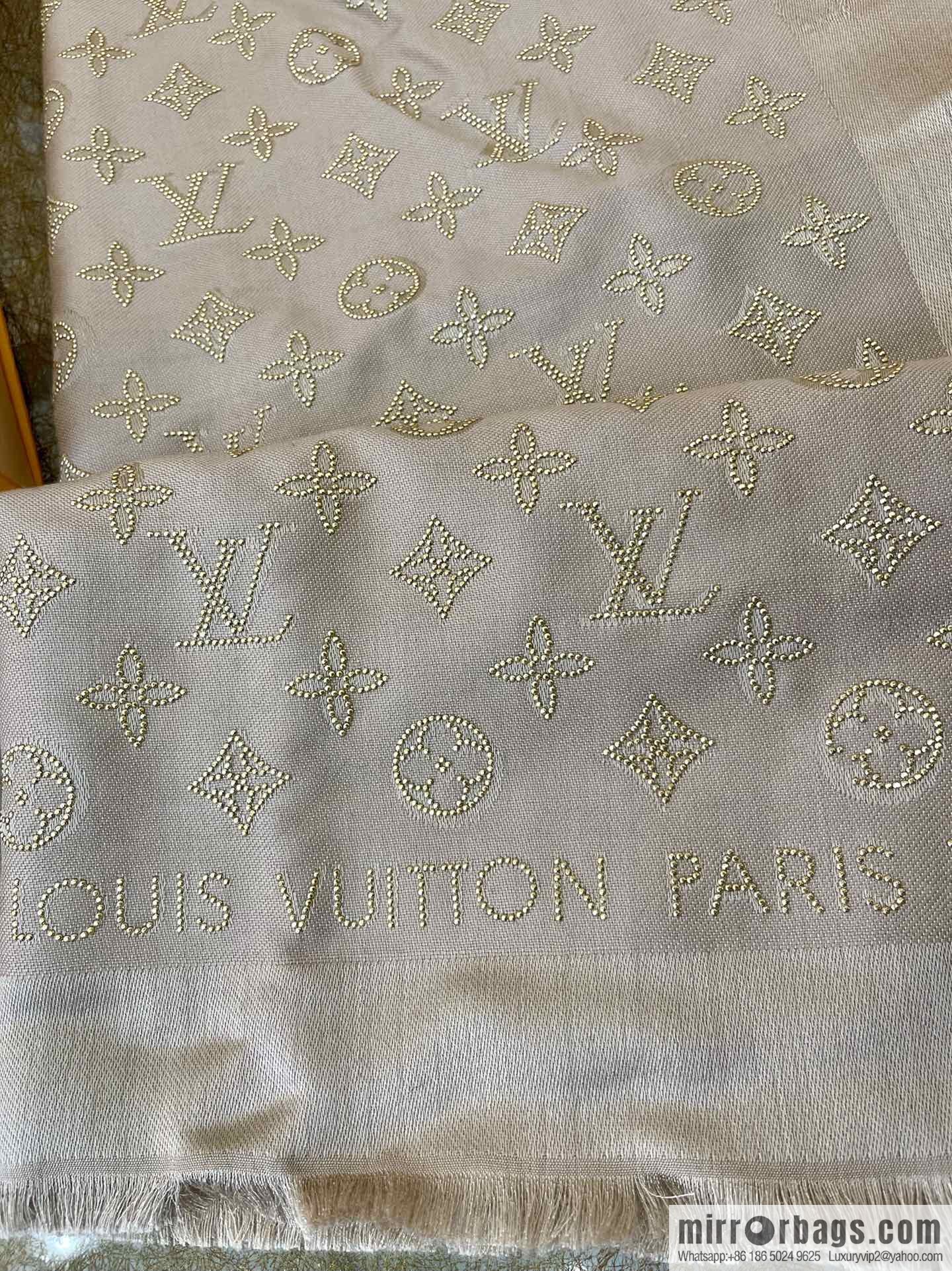 LV Louis Vuitton silk and wool blend shawl M76641 M70670