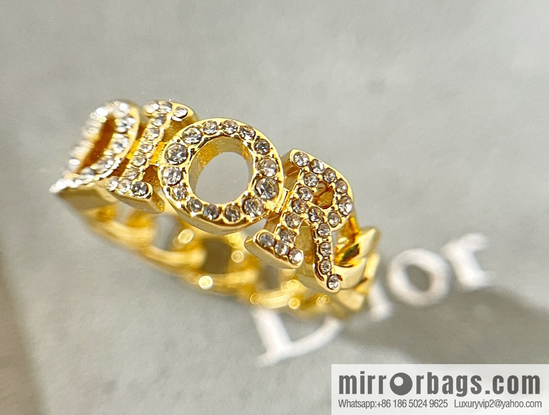 New ☑️ Dior full diamond letter ring