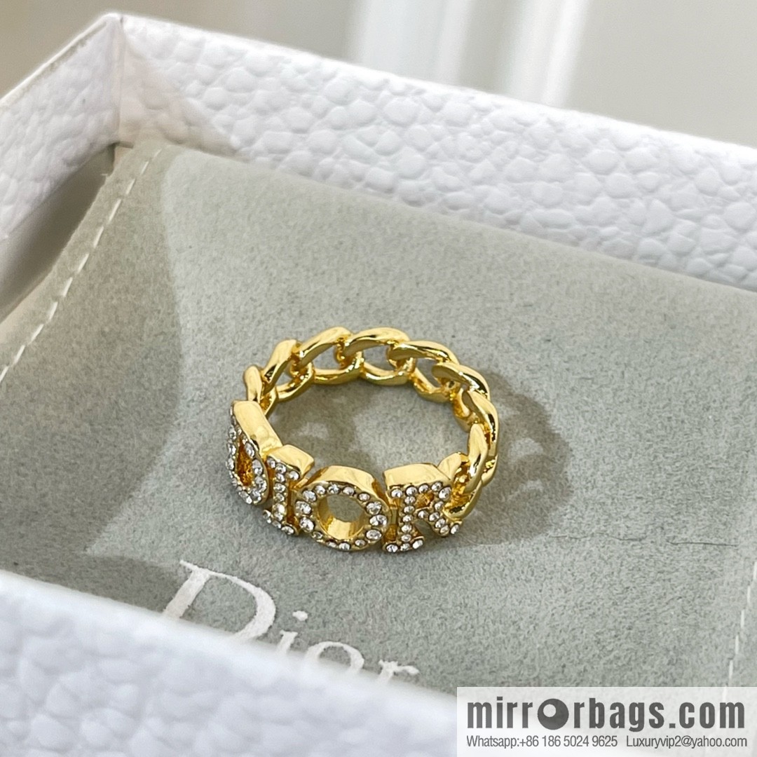 New ☑️ Dior full diamond letter ring