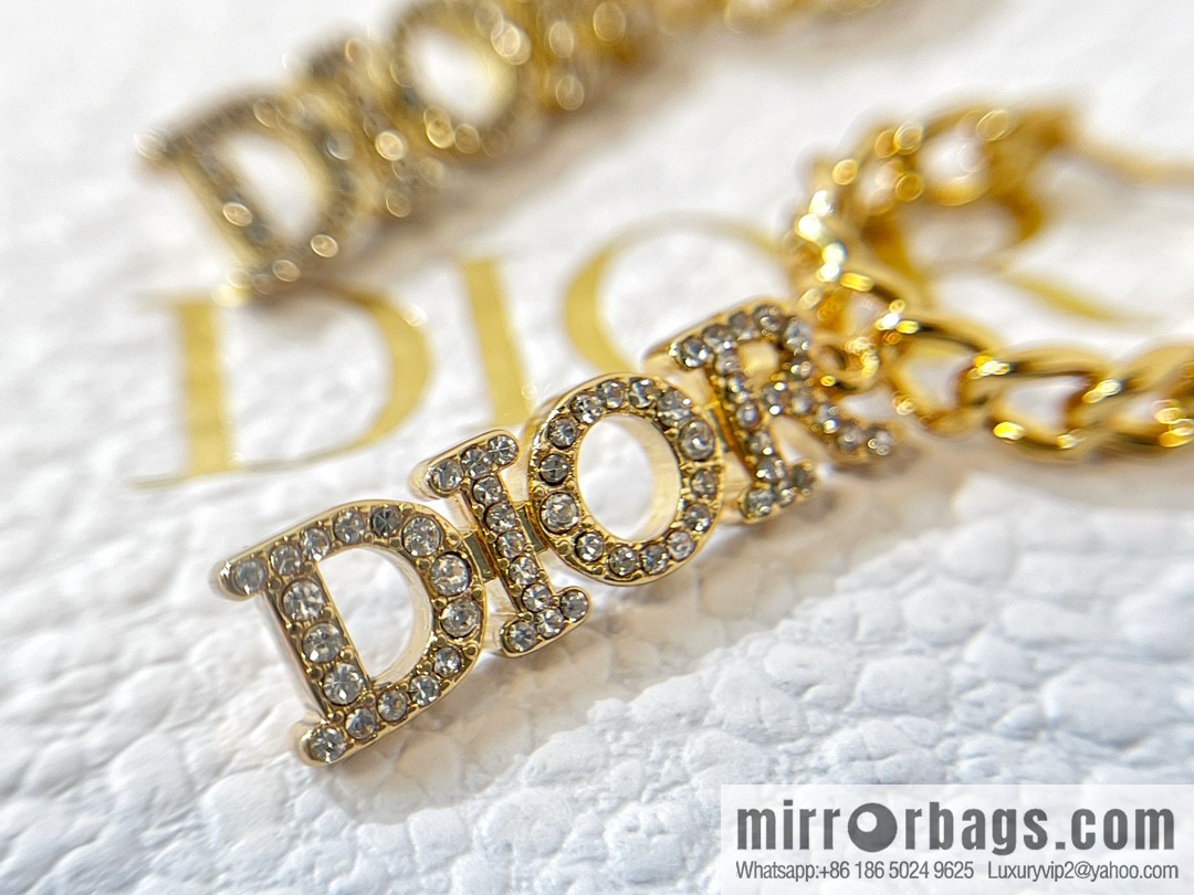 New ☑️ Dior full diamond letter stud earrings