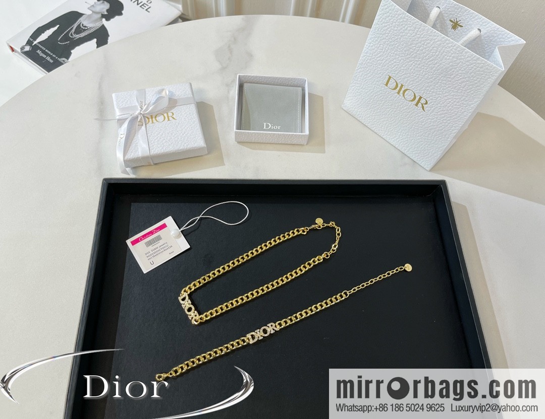 New ☑️ Dior full diamond bracelet necklace