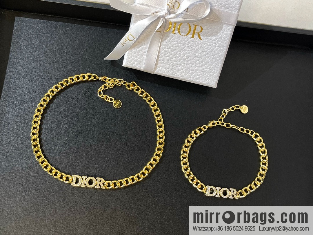 New ☑️ Dior full diamond bracelet necklace