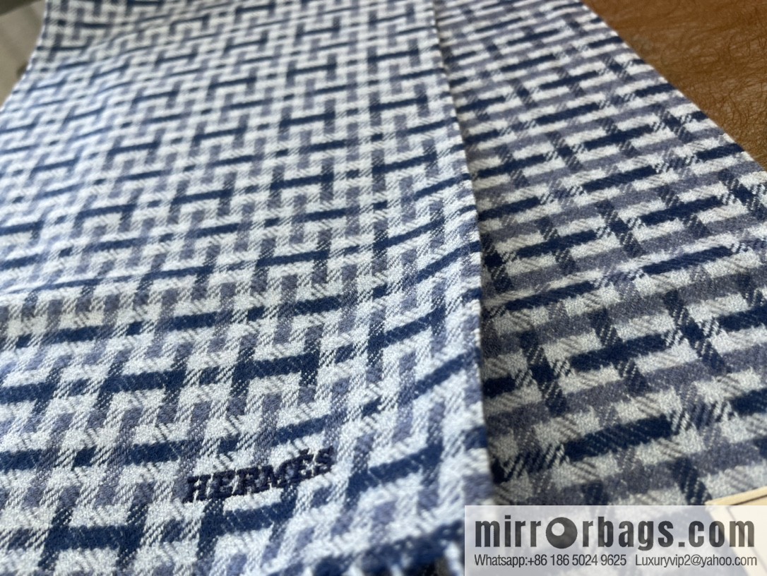 Hermes Hermes Plaid'H 'Pattern Cashmere Scarf