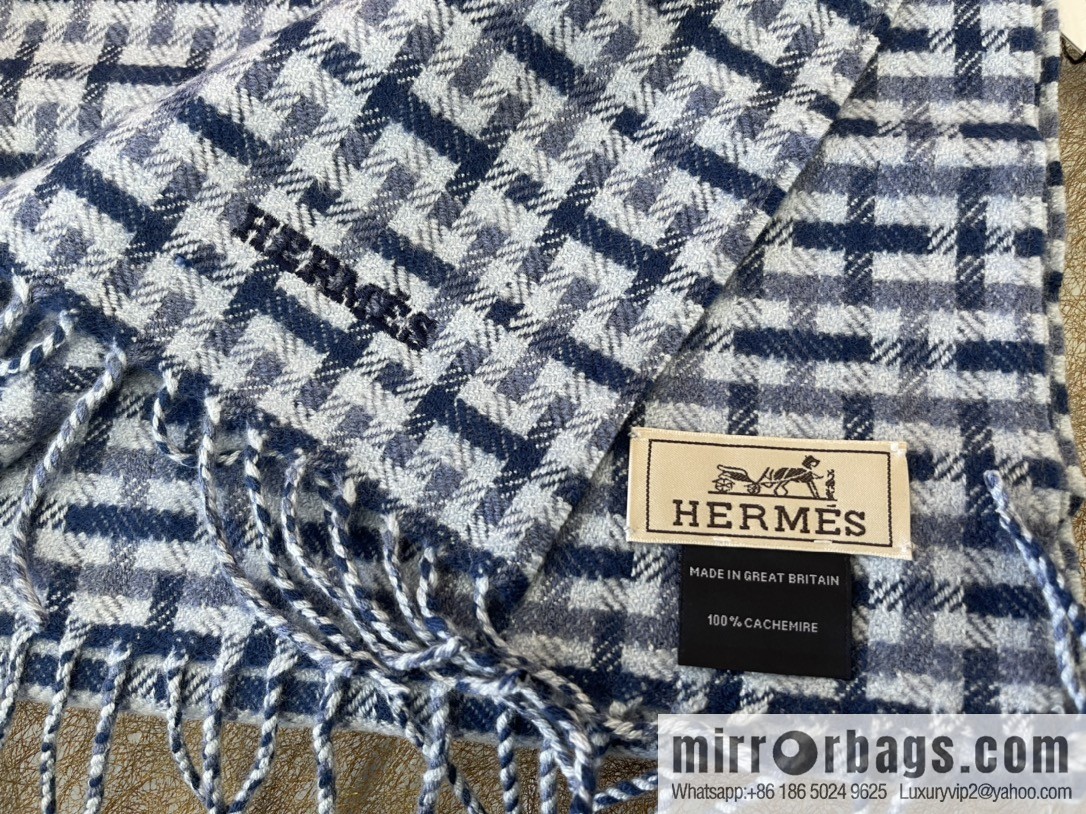 Hermes Hermes Plaid'H 'Pattern Cashmere Scarf