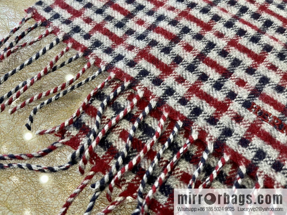 Hermes Hermes Plaid'H 'Pattern Cashmere Scarf