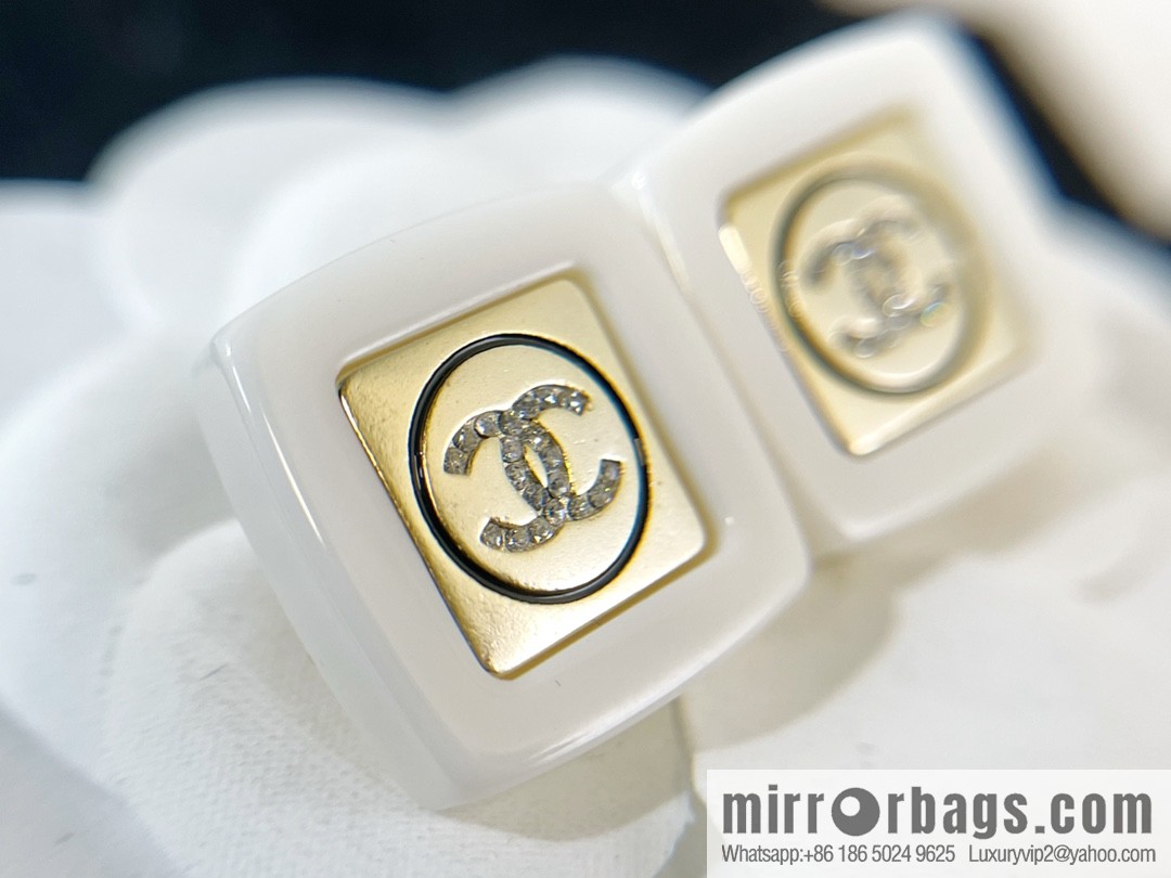 New ☑️ Chanel double c square stud earrings