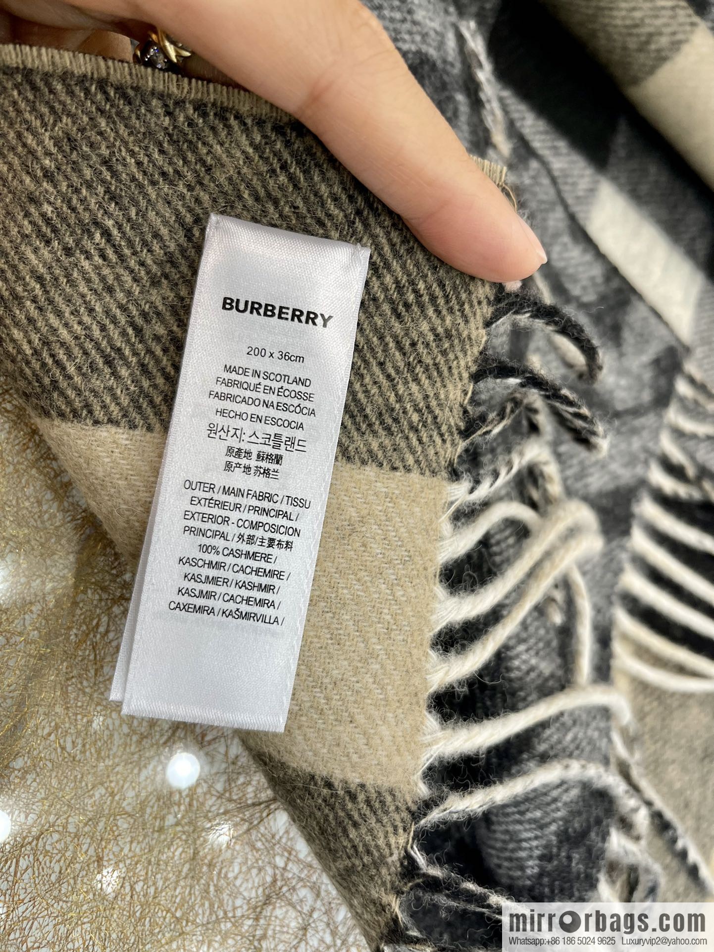 Burberry Jacquard Worsted Cashmere Scarf