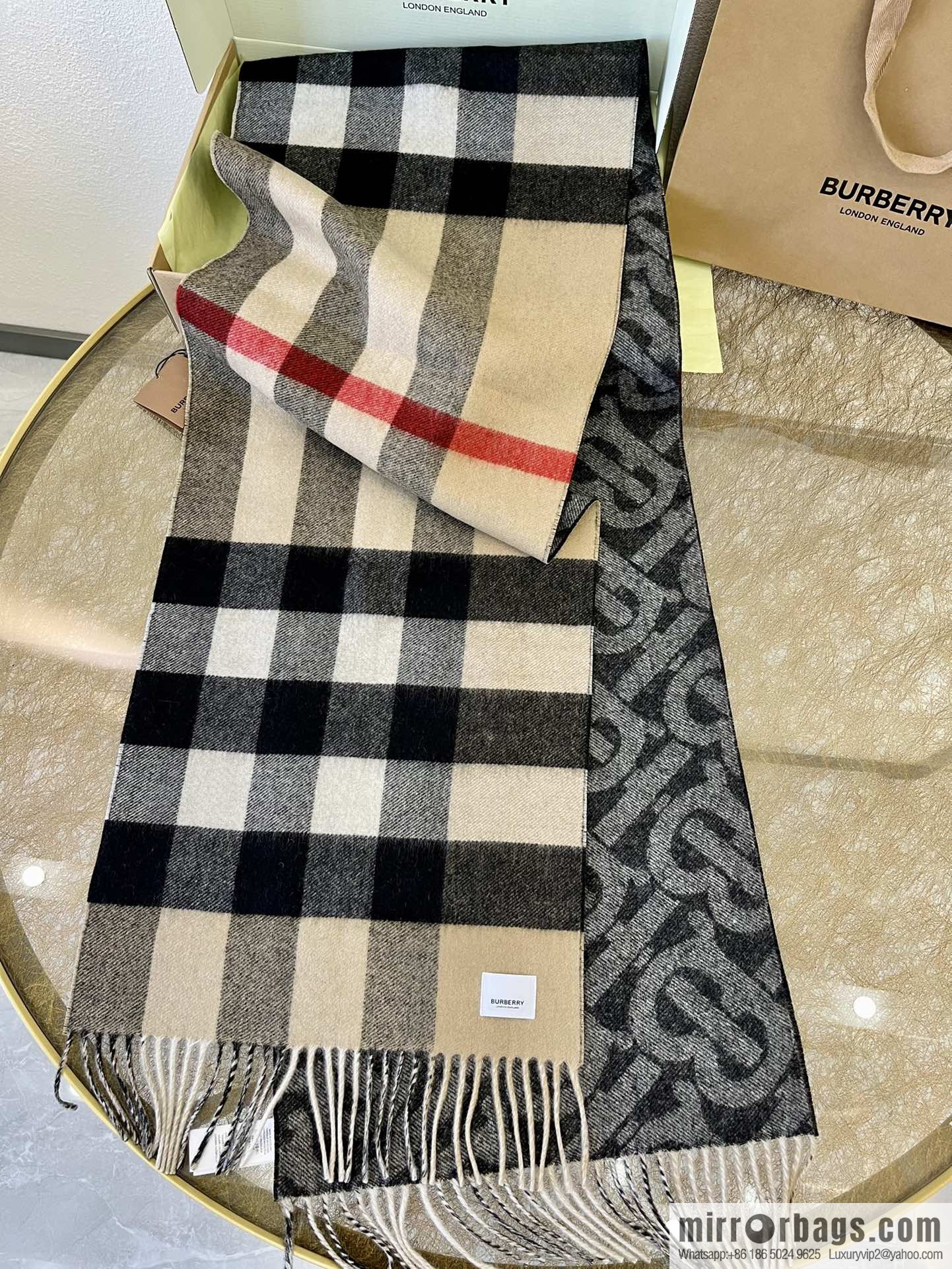 Burberry Jacquard Worsted Cashmere Scarf