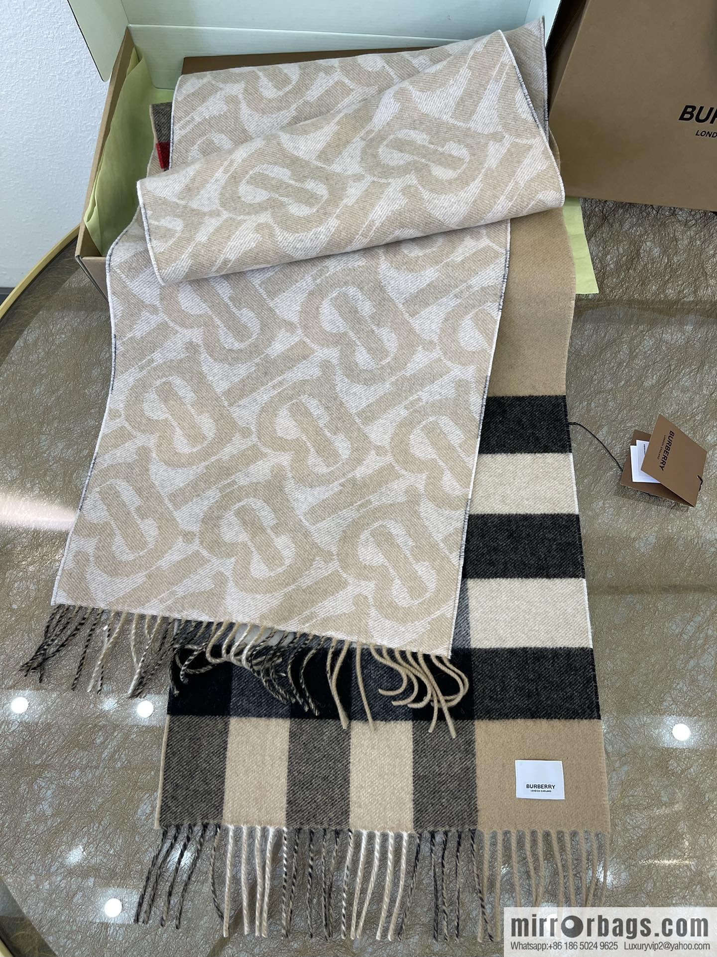 Burberry Jacquard Worsted Cashmere Scarf