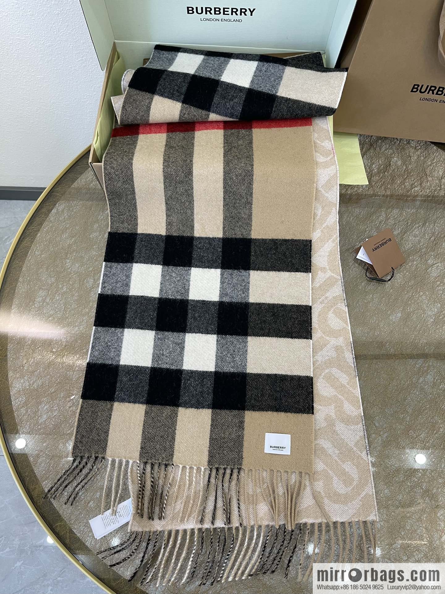 Burberry Jacquard Worsted Cashmere Scarf