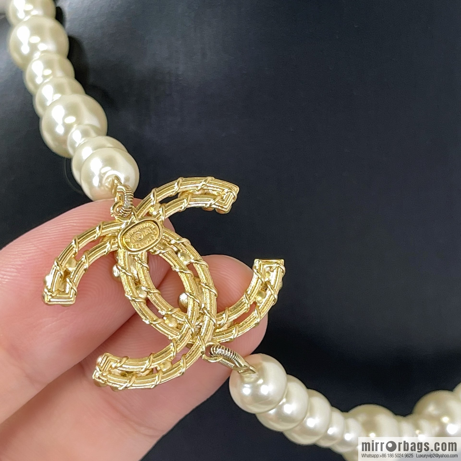 New ☑️ Chanel double c pearl necklace bracelet