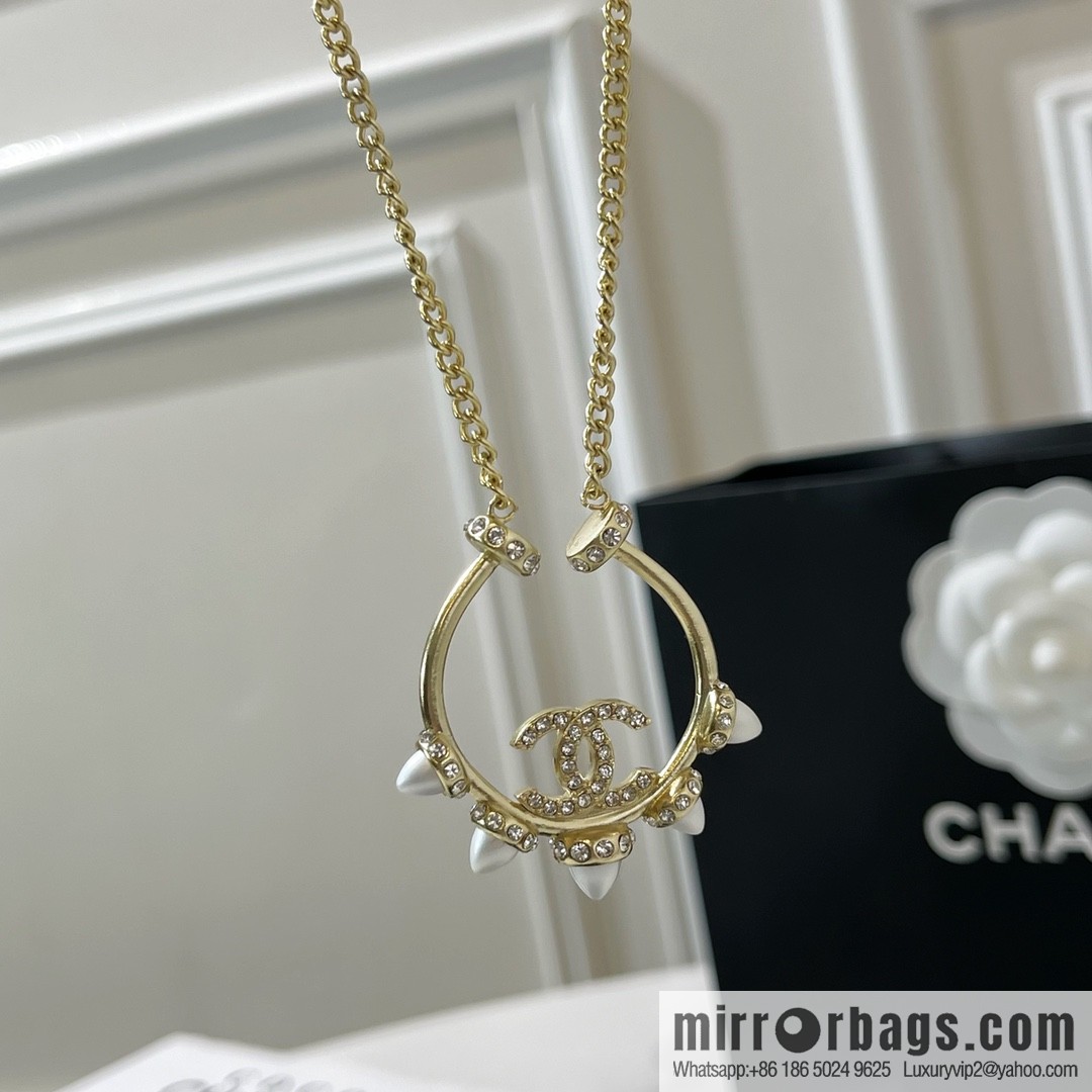 New ☑️ Chanel Double C Conical Pearl Necklace