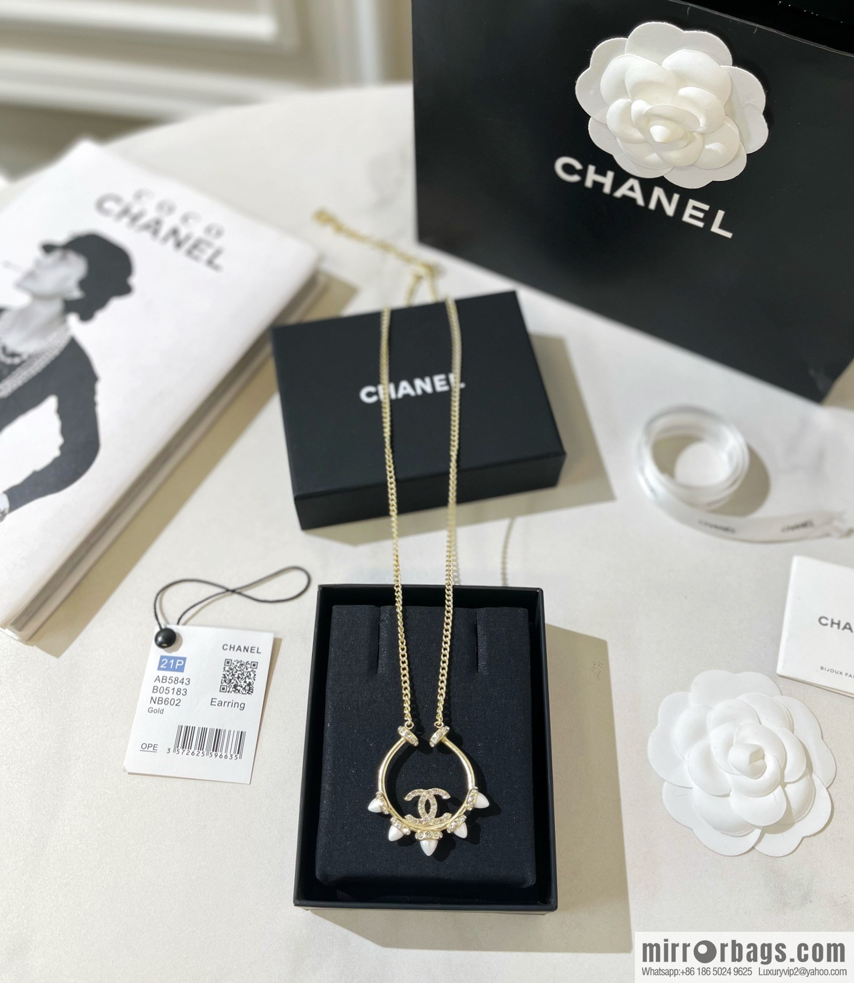 New ☑️ Chanel Double C Conical Pearl Necklace