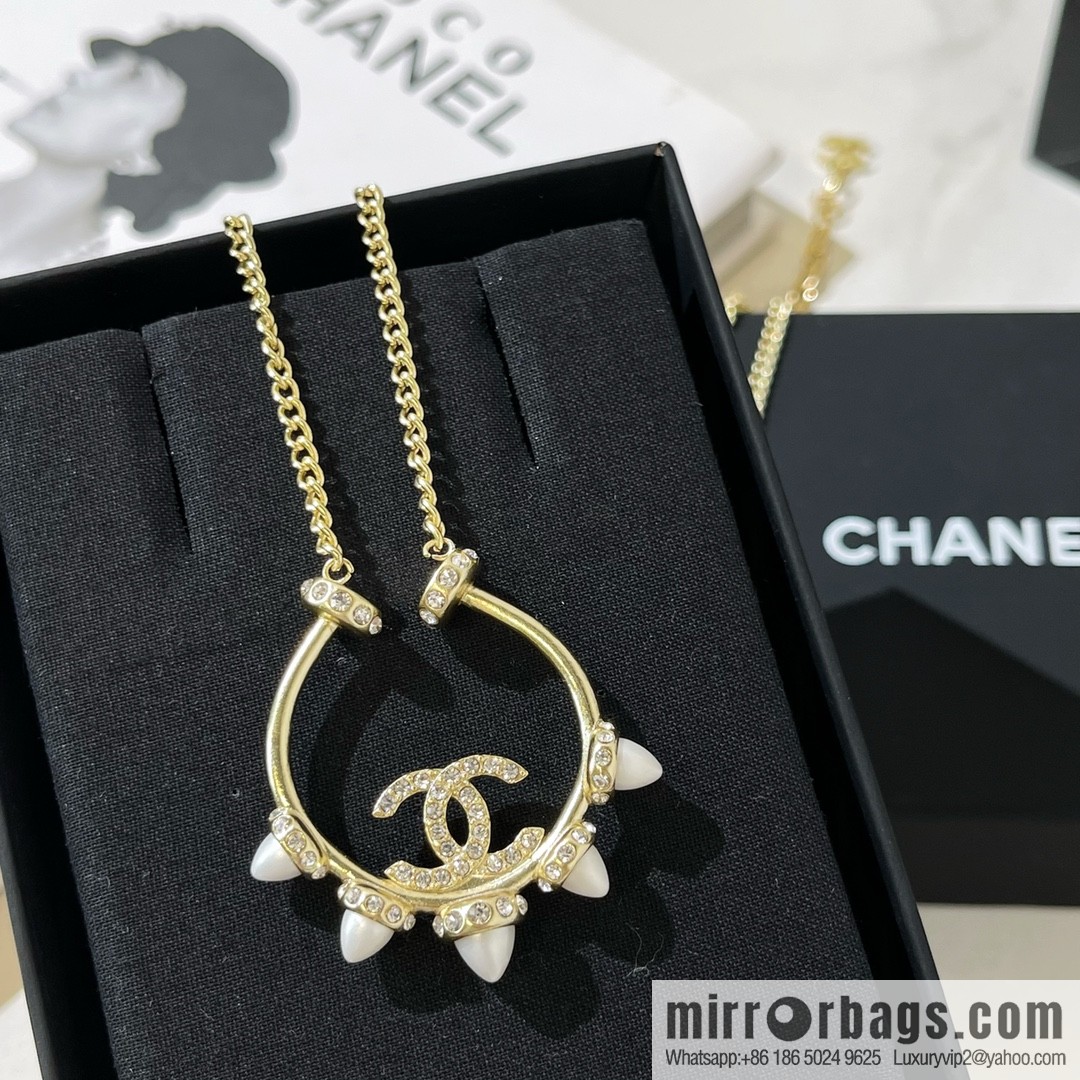 New ☑️ Chanel Double C Conical Pearl Necklace