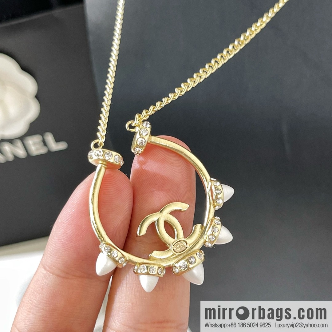 New ☑️ Chanel Double C Conical Pearl Necklace