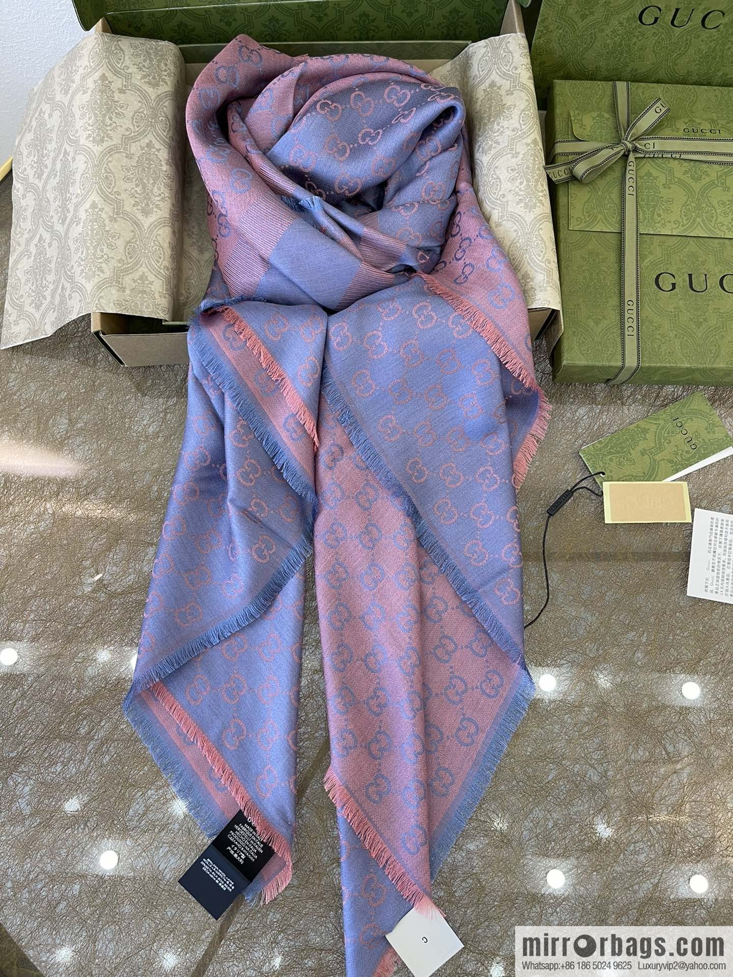 GUCCI Gucci silk-wool blend scarf