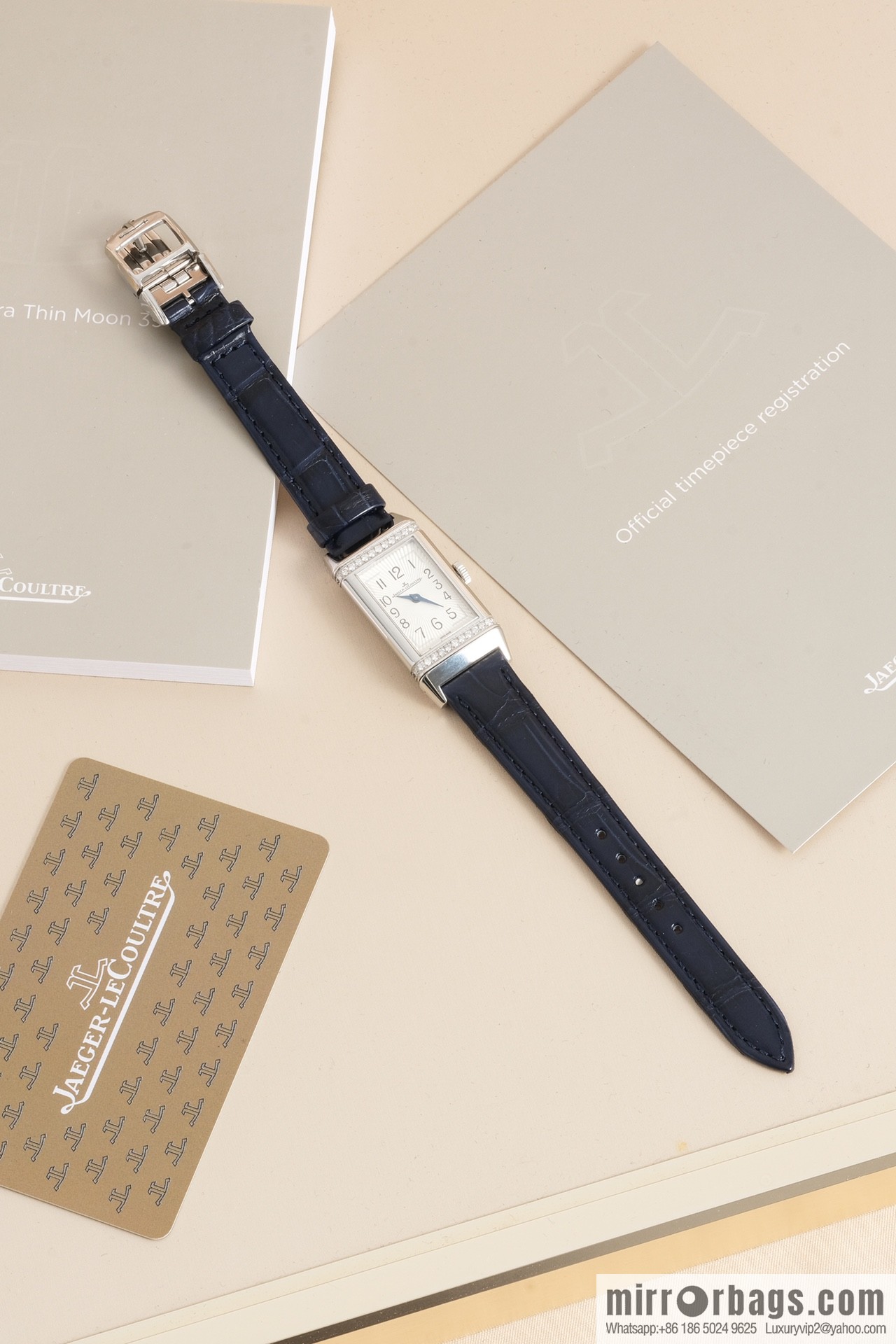 White dial, dark blue strap REF.3288420 Jaeger-LeCoultre red dial, red strap REF.3288560 Princess-style hands watch