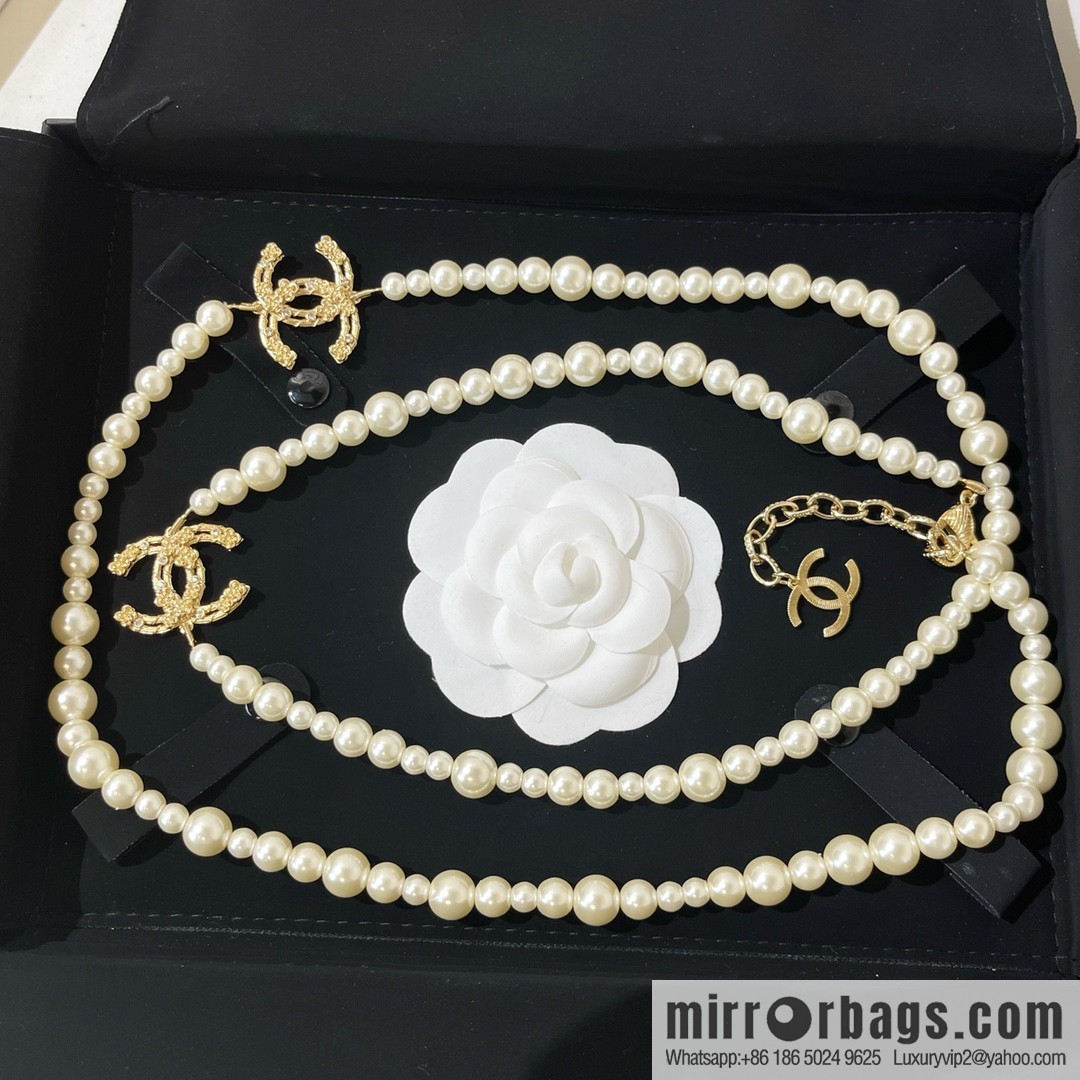 New ☑️ Chanel double c pearl sweater chain necklace