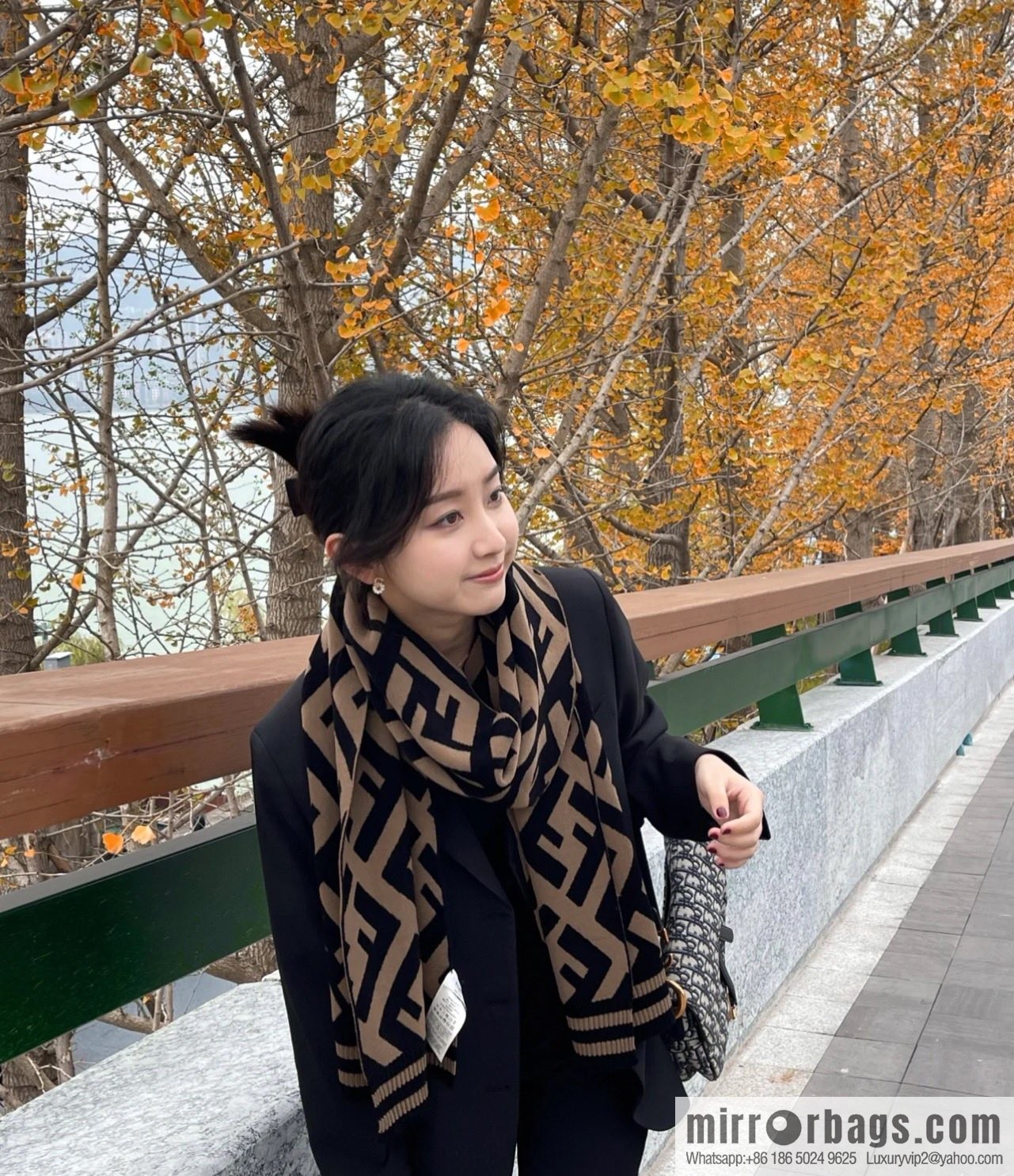 FENDI Fendi FF pattern jacquard woven scarf FXT251