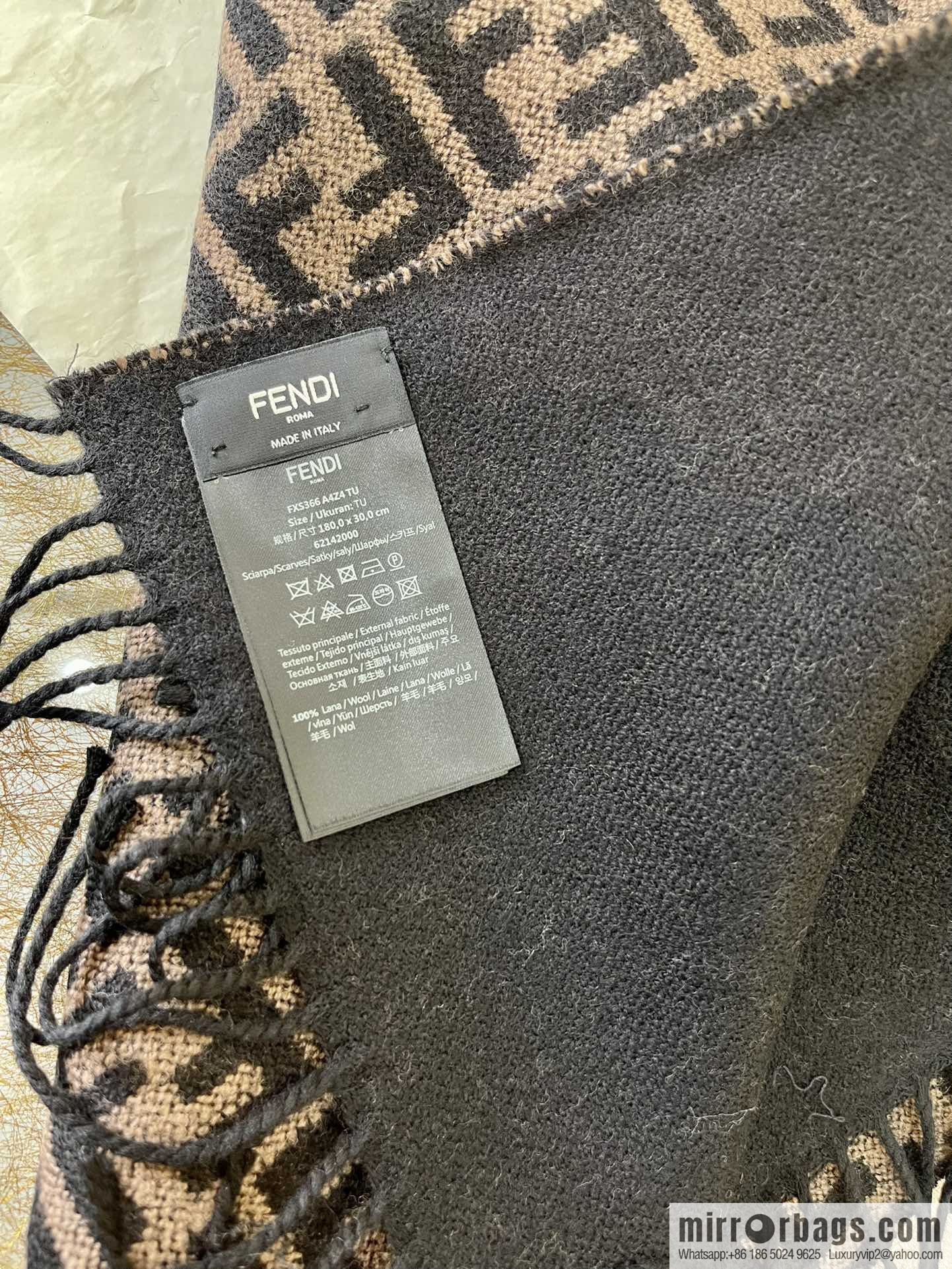 FENDI Fendi FF small letter jacquard 100% wool scarf FXS366
