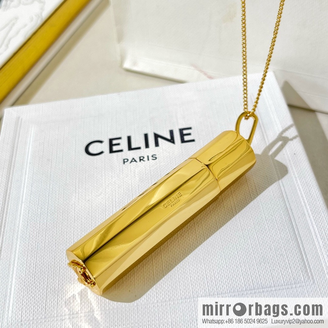 Celine gold bottle necklace
