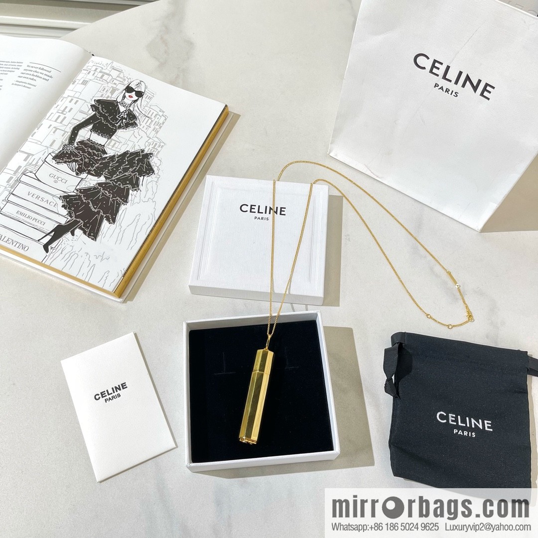 Celine gold bottle necklace
