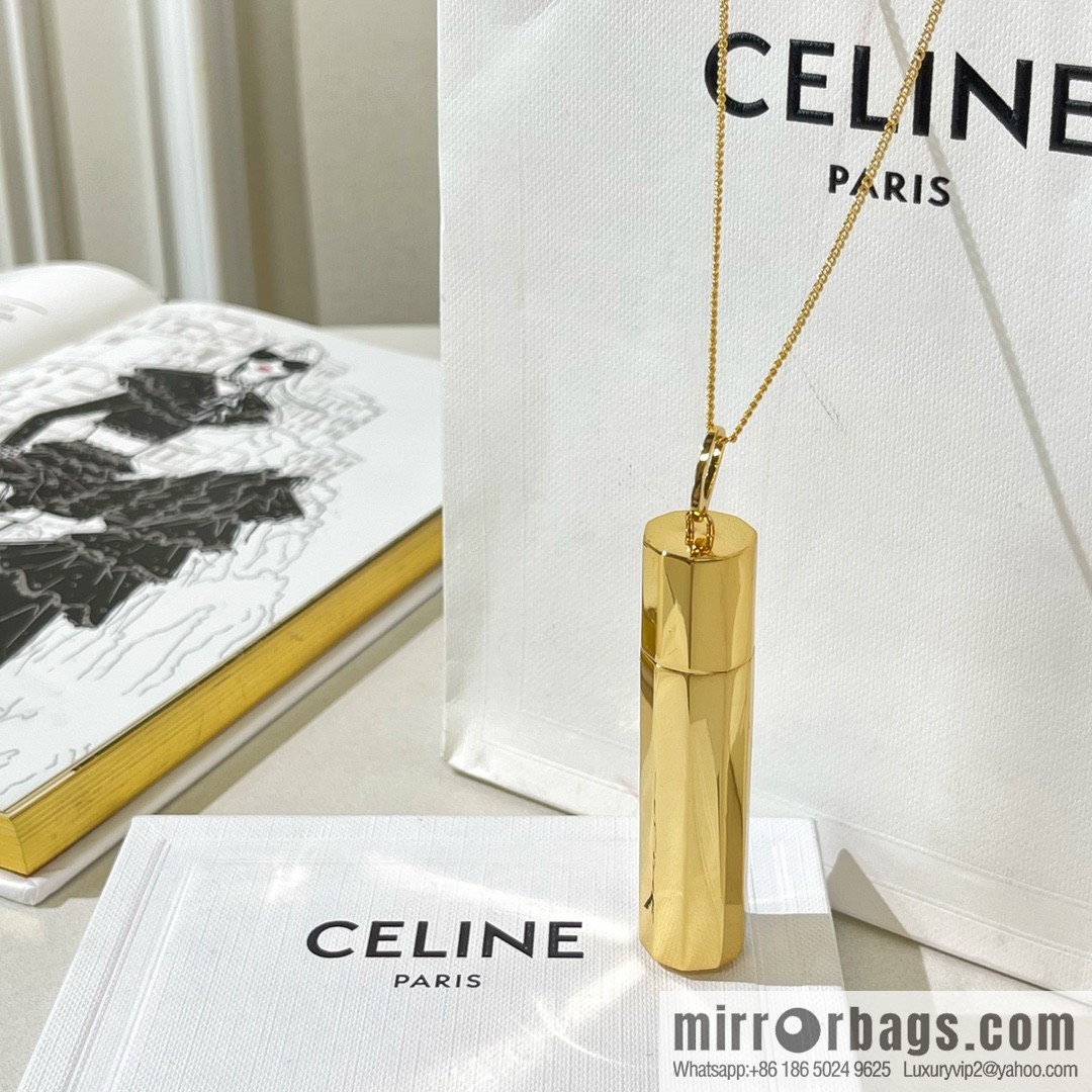 Celine gold bottle necklace