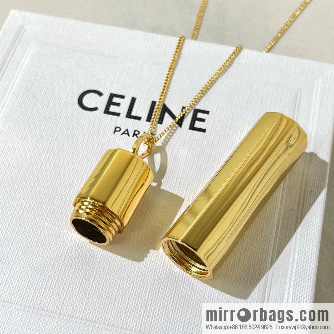 Celine gold bottle necklace