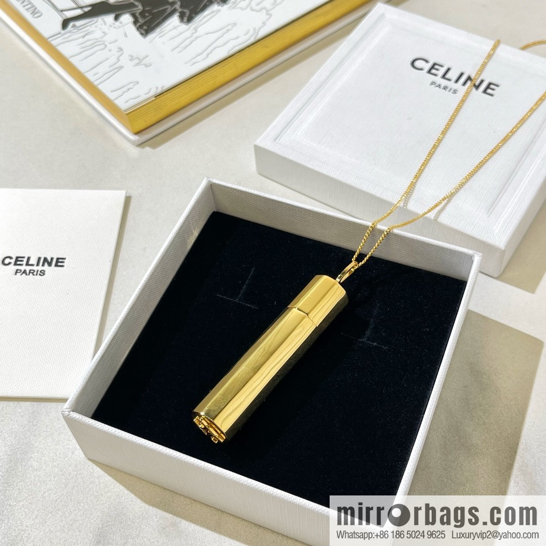 Celine gold bottle necklace