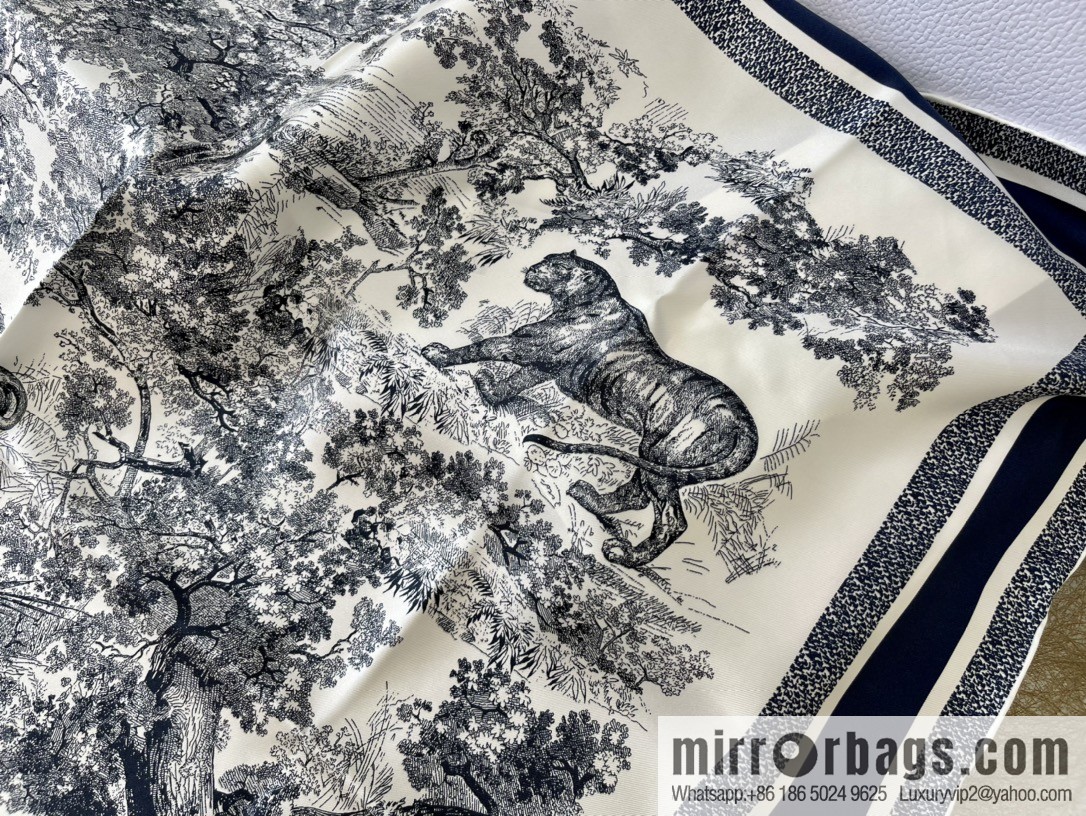 Dior 100% Silk New Sauvage Printed Square Towel