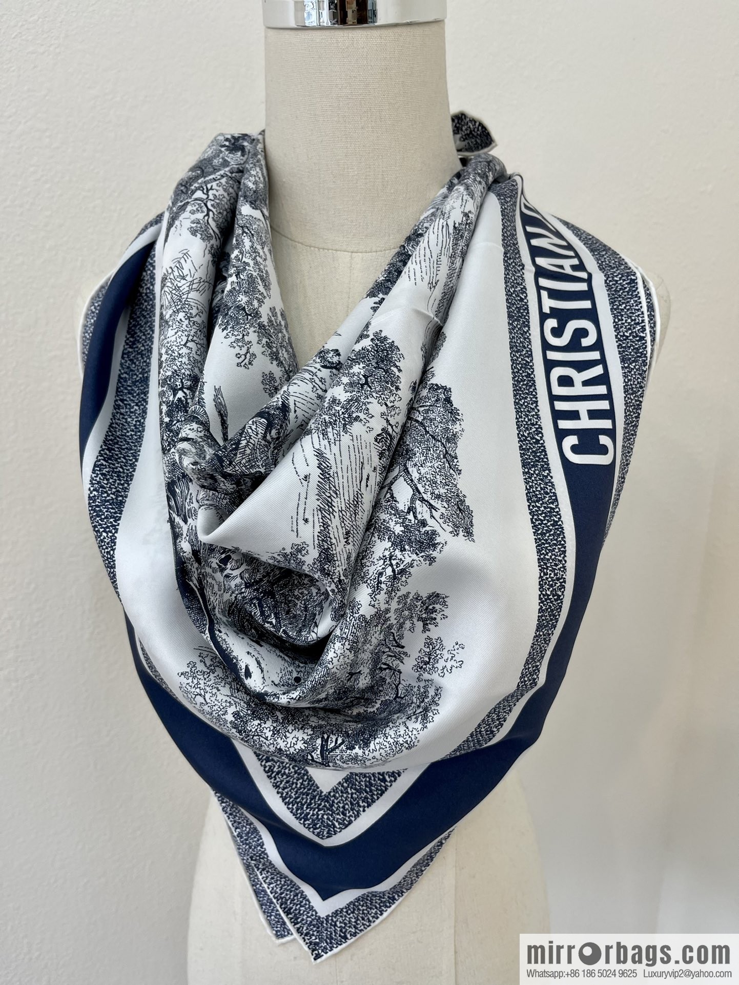 Dior 100% Silk New Sauvage Printed Square Towel