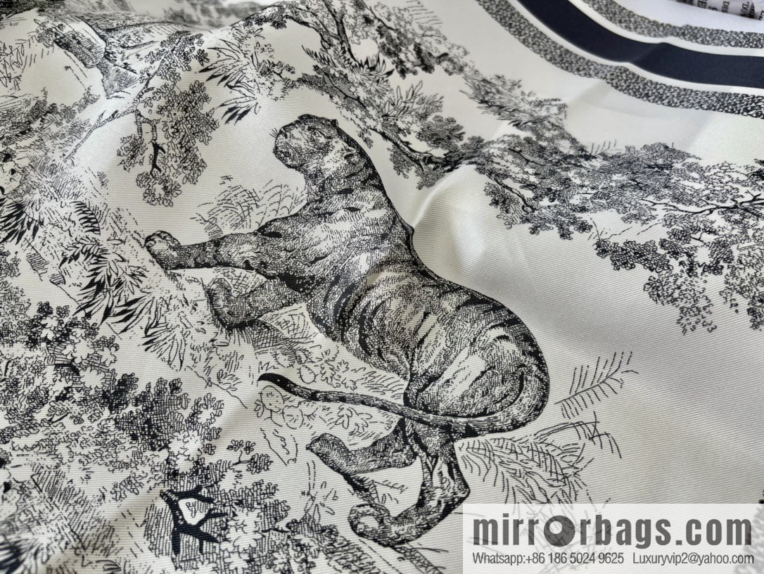 Dior 100% Silk New Sauvage Printed Square Towel